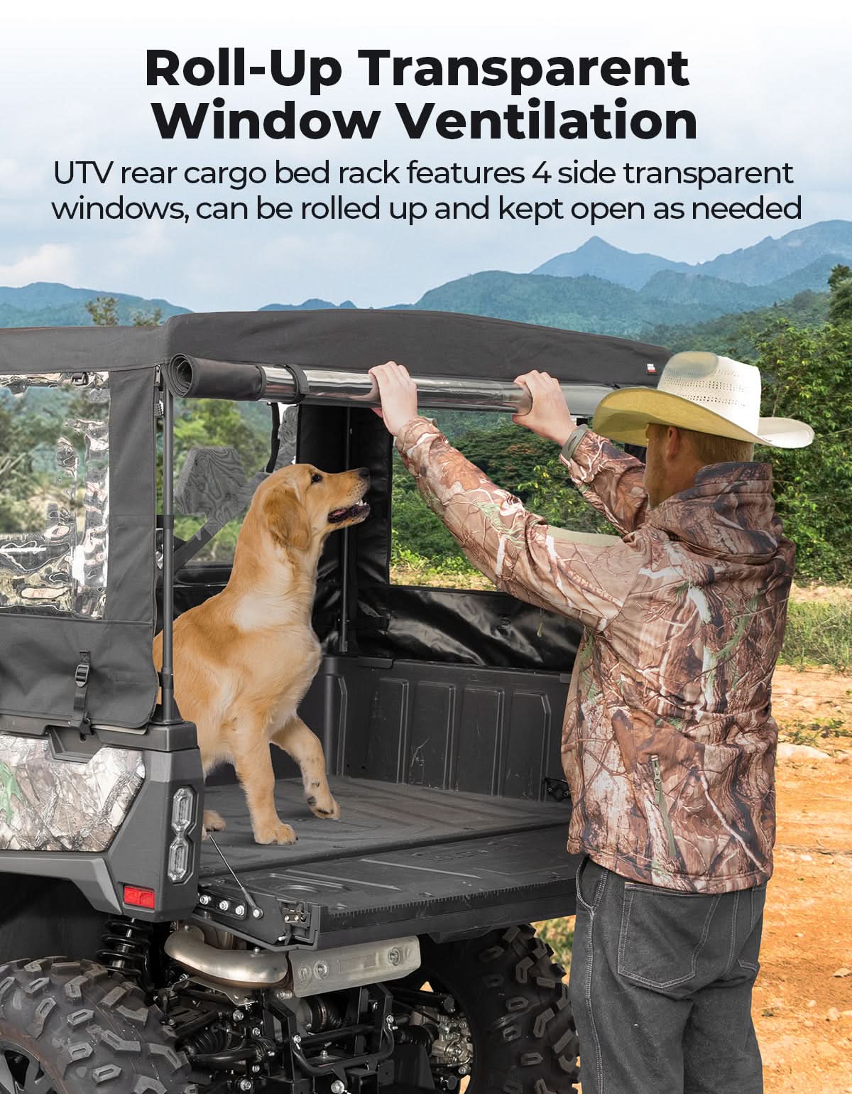 Photo of UTV Soft Cargo Camper Cover for CFMOTO UForce 1000 | 1000 XL by Kemimoto - Premium for UTVs / Side by Sides