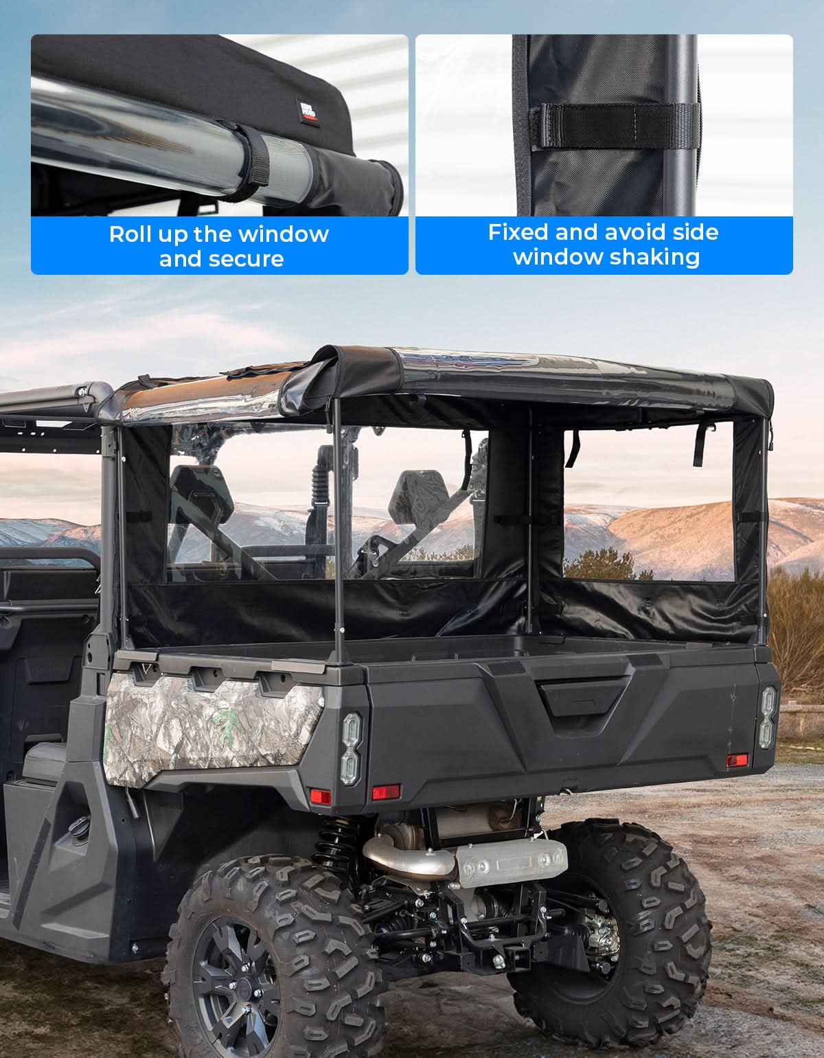 Photo of UTV Soft Cargo Camper Cover for CFMOTO UForce 1000 | 1000 XL by Kemimoto - Premium for UTVs / Side by Sides