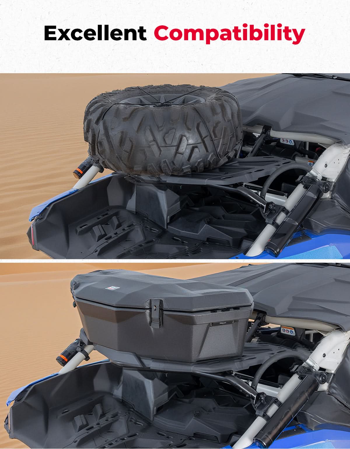Photo of Pivoting Rear Cargo Rack for Can-Am Maverick X3/Max 2017-2025 by Kemimoto - Premium for UTVs / Side by Sides