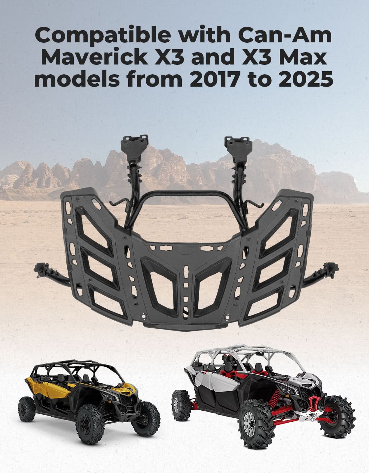 Photo of Pivoting Rear Cargo Rack for Can-Am Maverick X3/Max 2017-2025 by Kemimoto - Premium for UTVs / Side by Sides