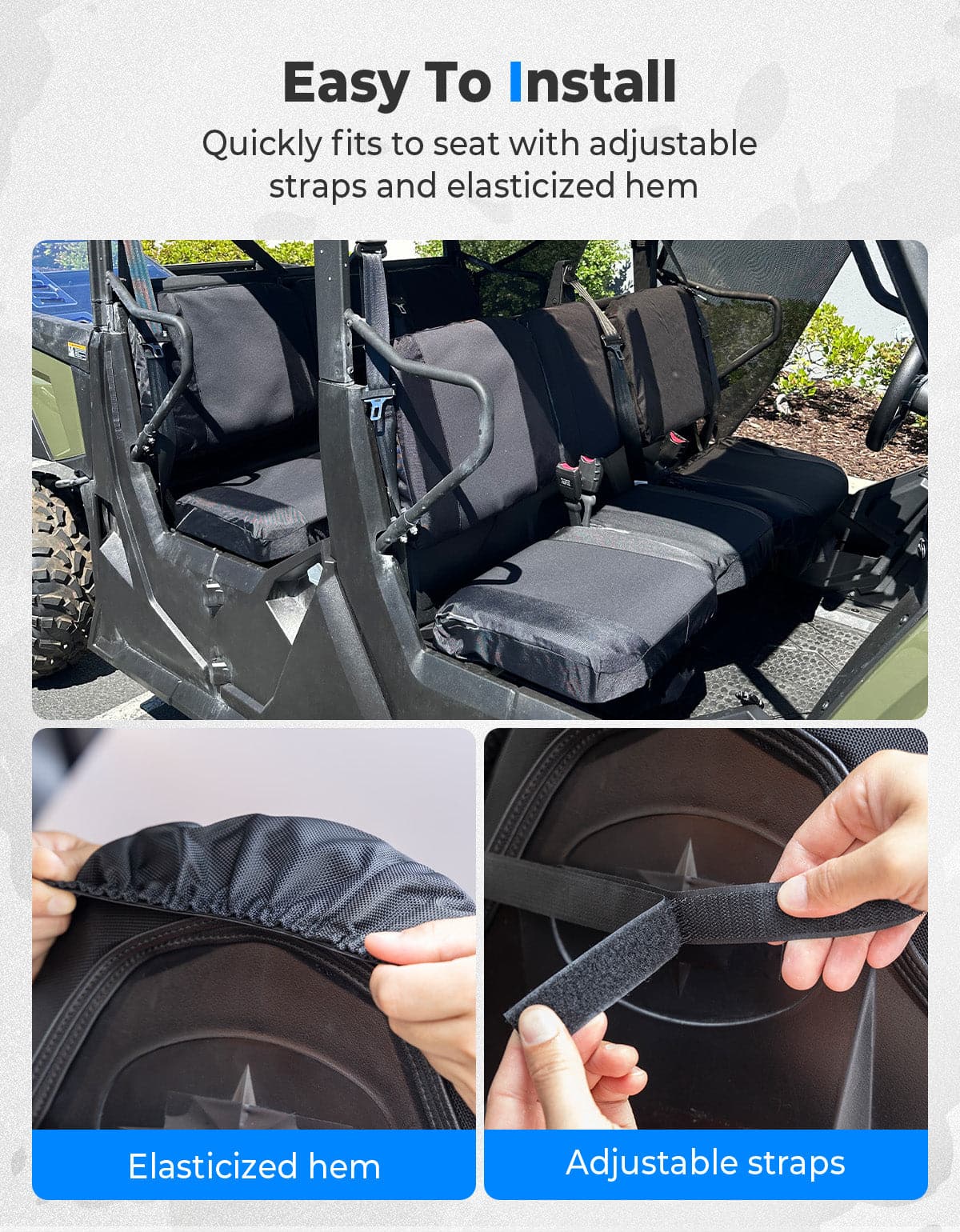 Photo of Water-resistant Seat Cover with Storage Pocket for Tracker 800SX by Kemimoto - Premium for UTVs / Side by Sides