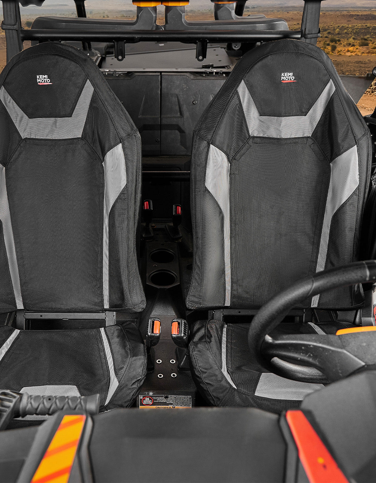 Photo of Seat Covers Water-Resistant 1680D for Polaris RZR XP 1000/Turbo 2014-2023 by Kemimoto - Premium for UTVs / Side by Sides