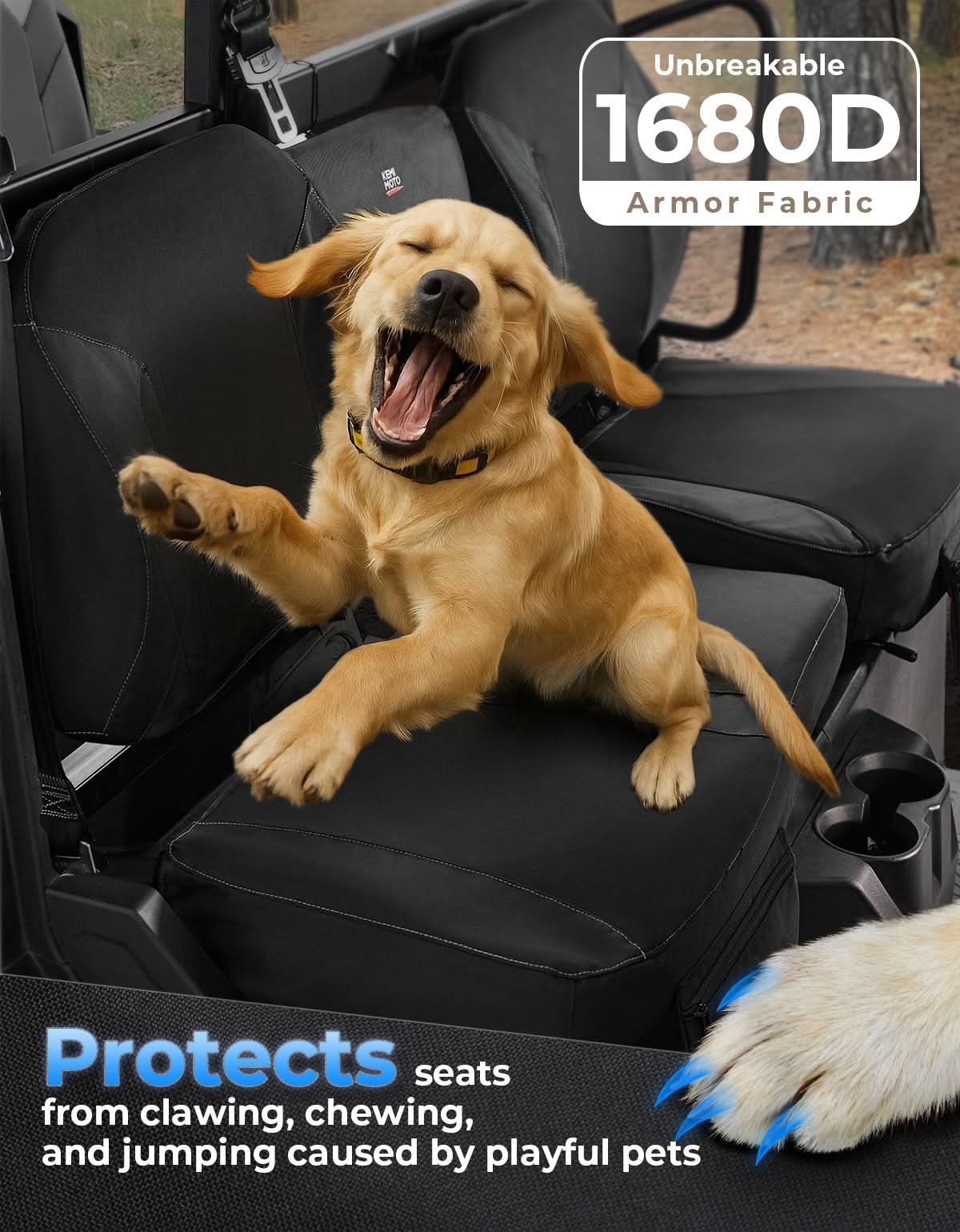 Photo of UTV Seat Cover Set with Wingback for Polaris Ranger XP 1000 2022-2025 by Kemimoto - Premium for UTVs / Side by Sides