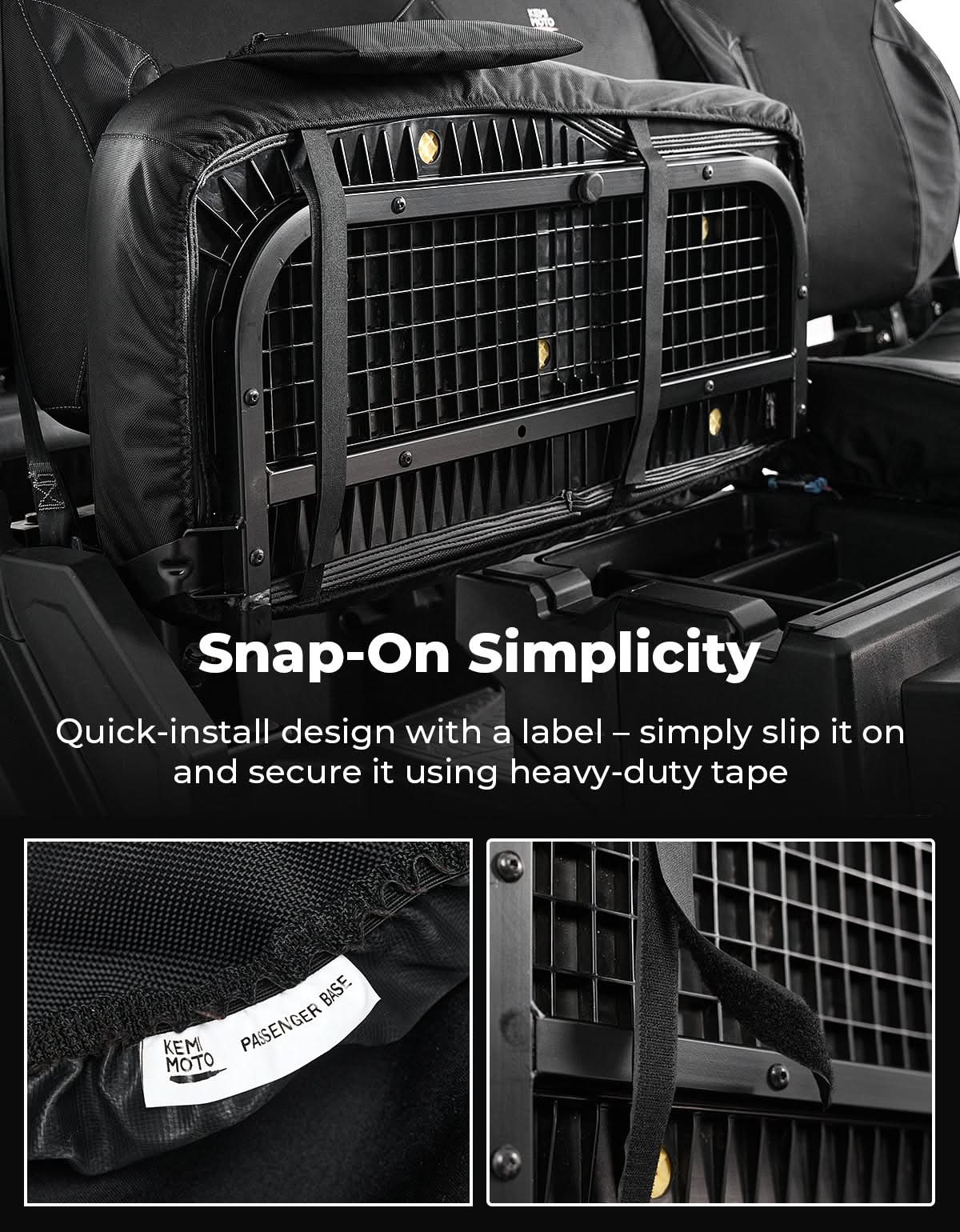Photo of UTV Seat Cover Set with Wingback for Polaris Ranger XP 1000 2022-2025 by Kemimoto - Premium for UTVs / Side by Sides