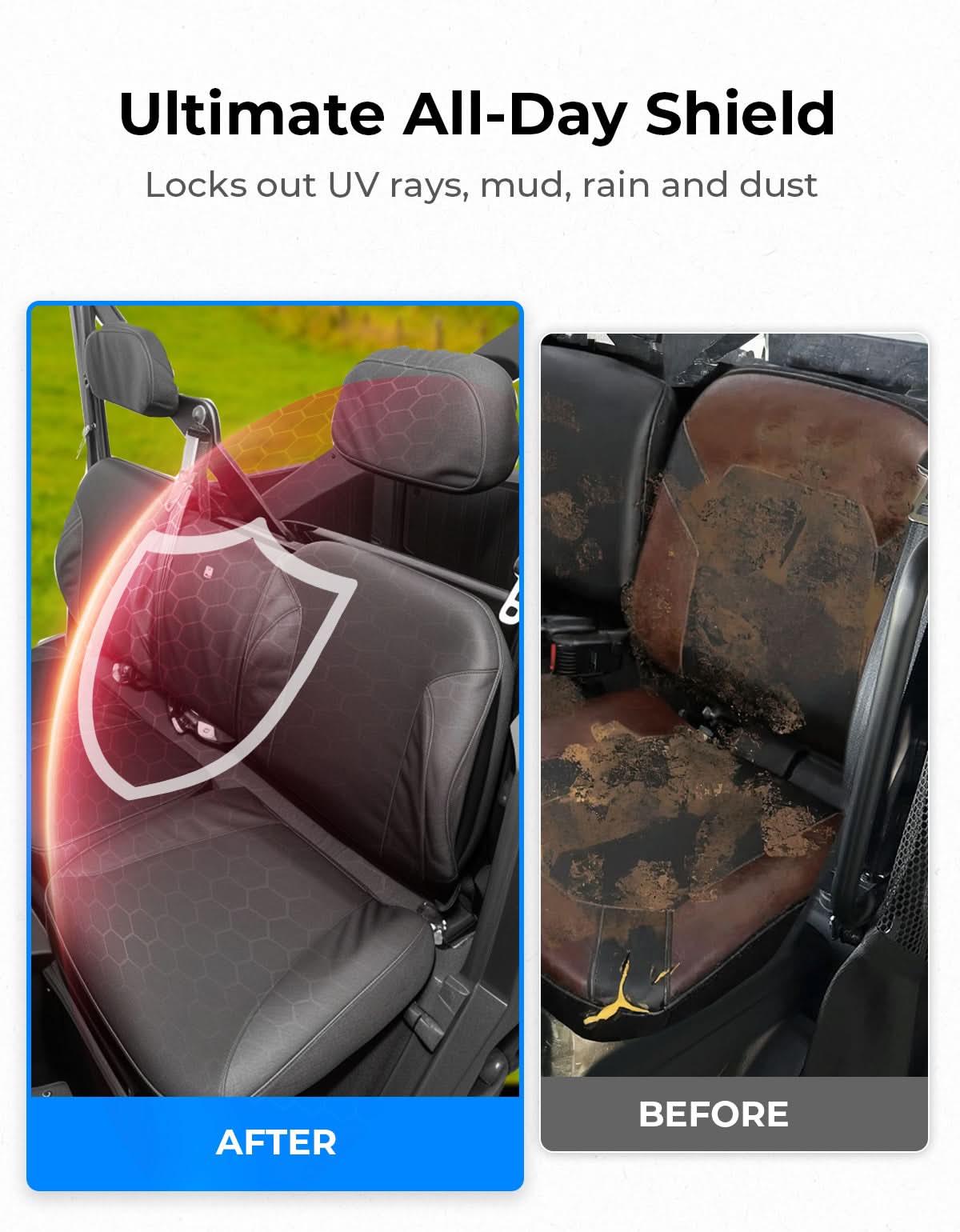 Photo of UTV Wingback Seat Cover Set for Polaris Ranger Crew XP 1000 by Kemimoto - Premium for UTVs / Side by Sides