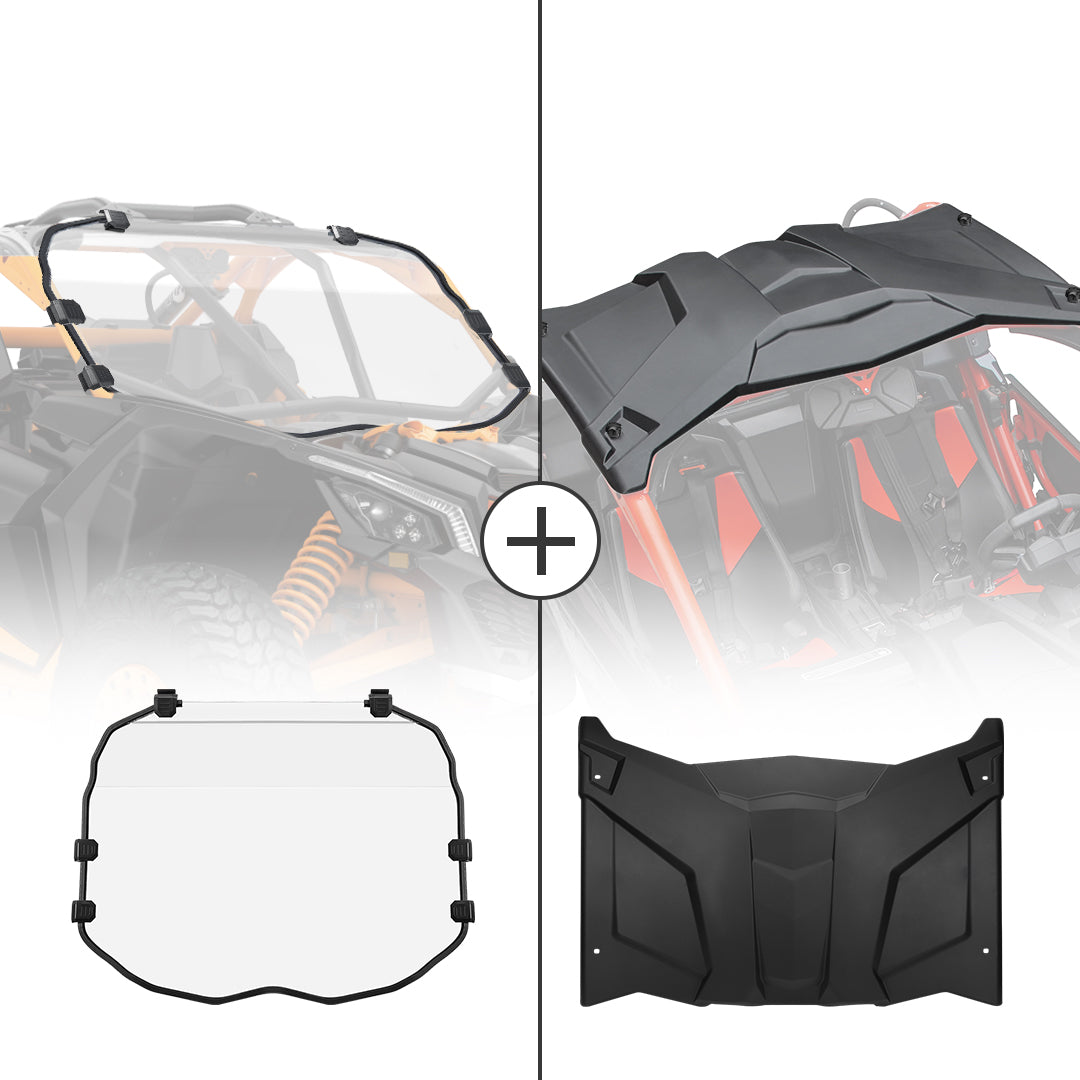 Photo of Kemimoto Full Windshield & Hard Roof For Can-Am Maverick X3 by Kemimoto - Premium for UTVs / Side by Sides