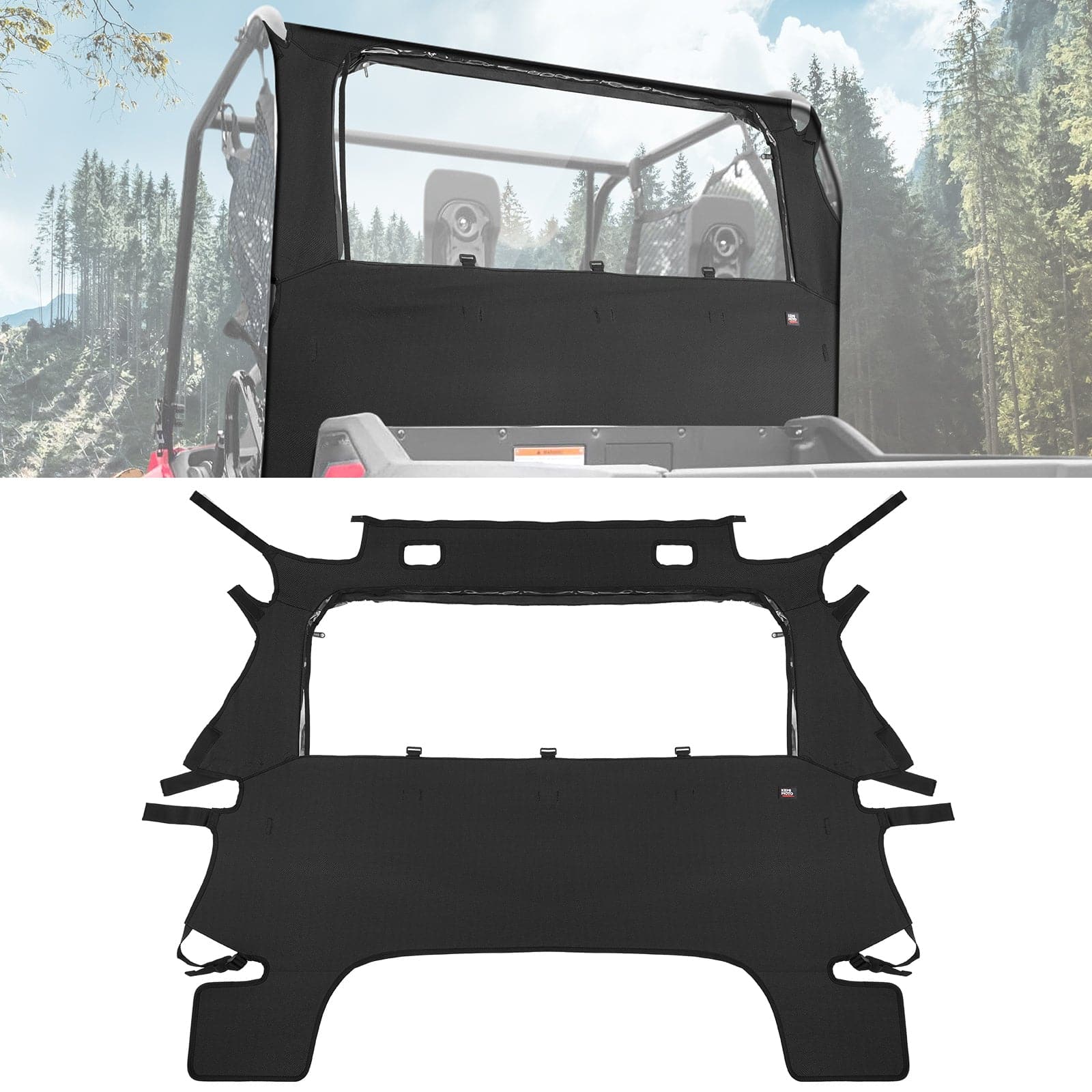 Photo of Kemimoto Fabric Rear Panel with Open Window For Pioneer 700 / 700-4 by Kemimoto - Premium for UTVs / Side by Sides