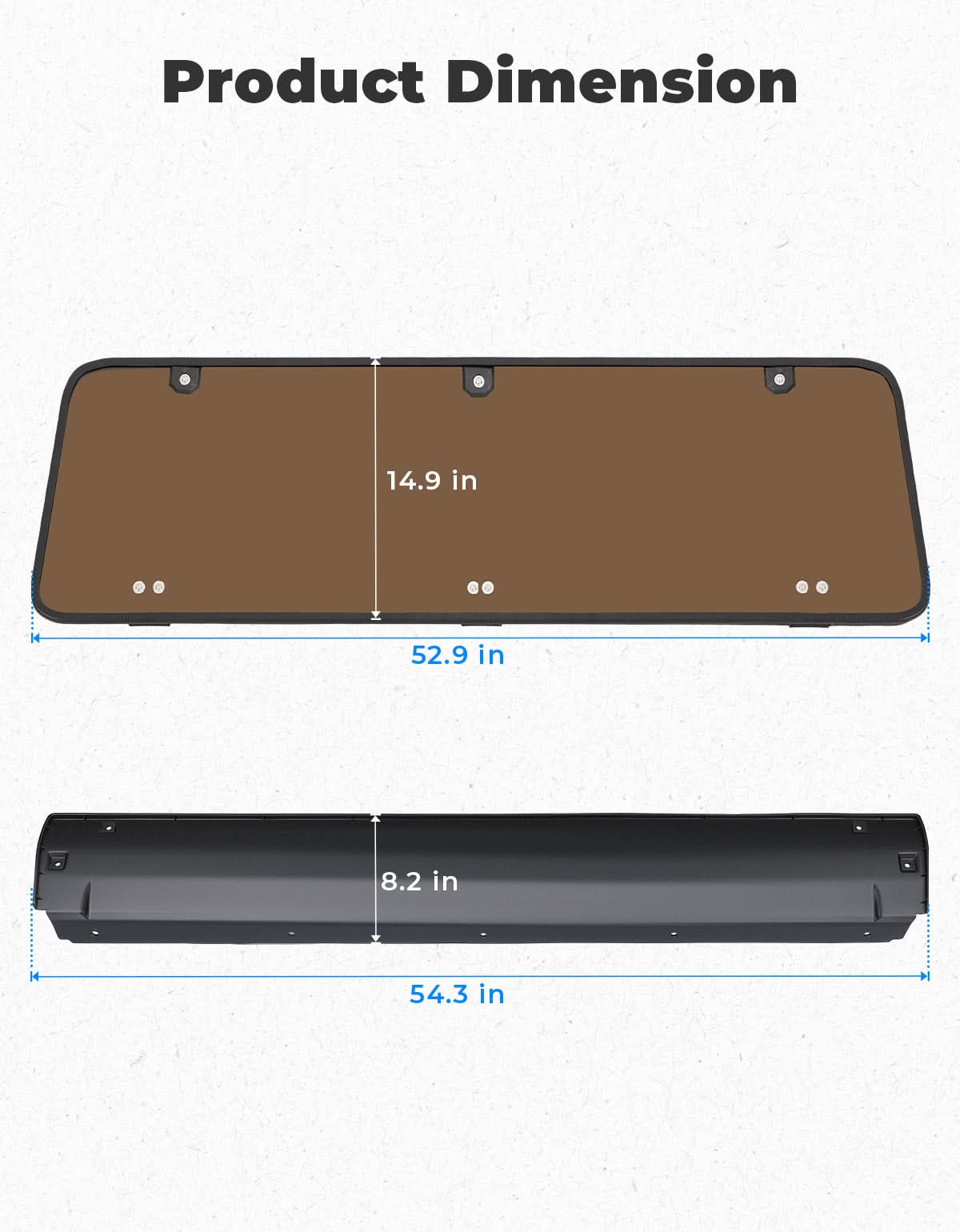 Photo of Tinted Rear Hard Windshield for Polaris General 1000/4/XP 1000/4 2016-2025 by Kemimoto - Premium for UTVs / Side by Sides