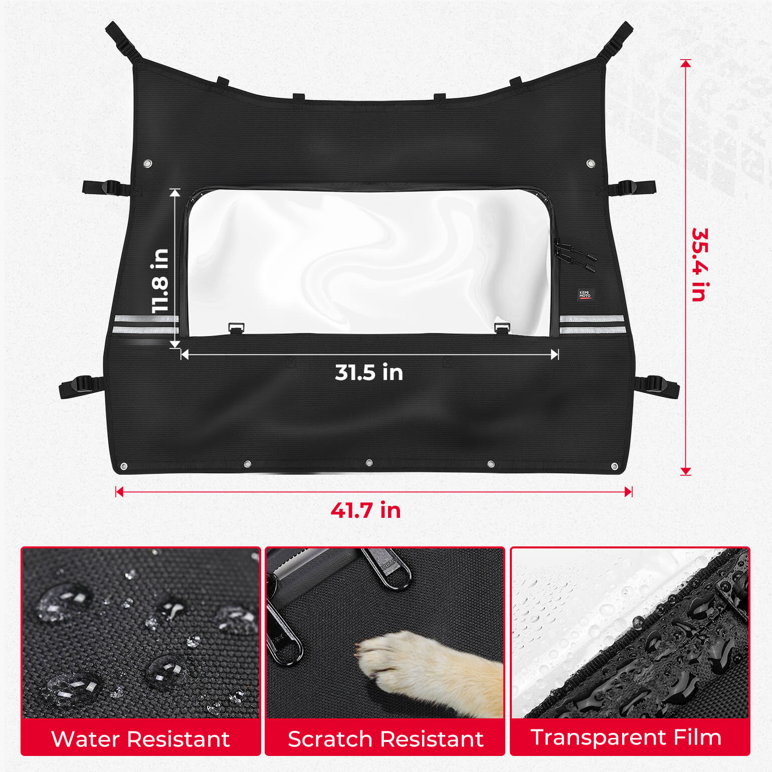Photo of Rear Windshield Roll Up/Down for CFmoto ZForce 500 | 800 | 1000 by Kemimoto - Premium for UTVs / Side by Sides
