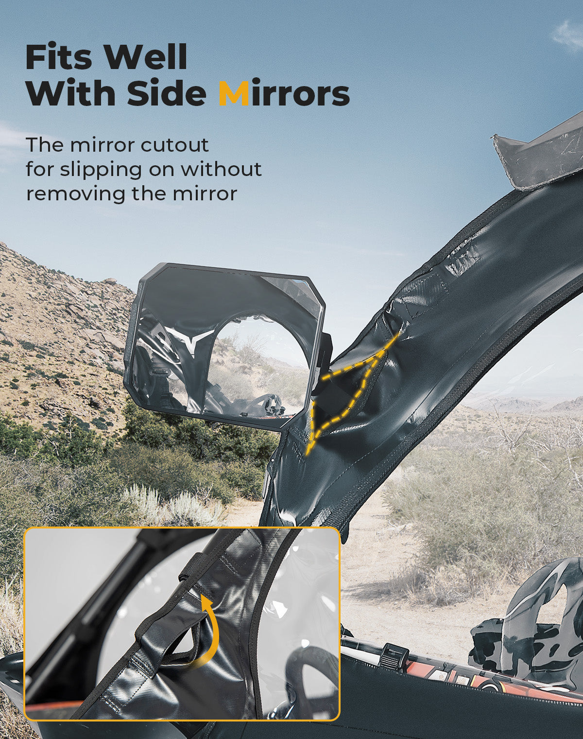 Photo of Soft Cab Enclosure Upper Windows for CFMOTO ZForce 950 by Kemimoto - Premium for UTVs / Side by Sides
