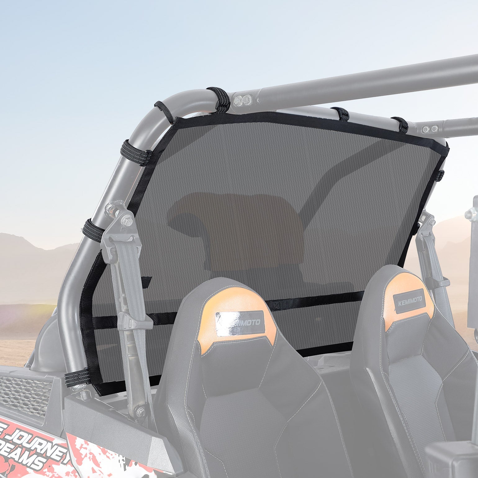 Photo of Soft Rear Window Net for Polaris RZR XP/ XP 4 1000 by Kemimoto - Premium for UTVs / Side by Sides