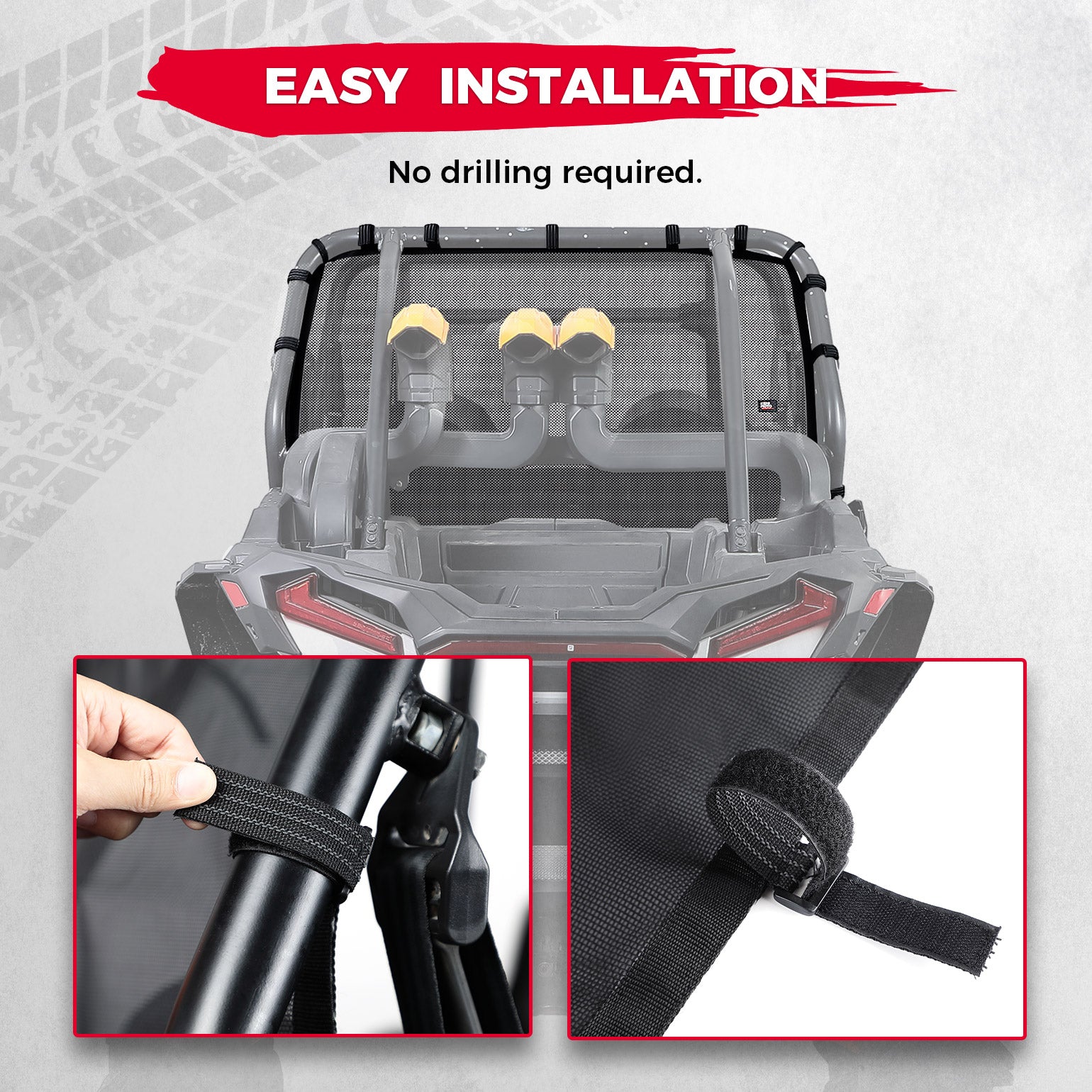 Photo of Soft Rear Window Net for Polaris RZR XP/ XP 4 1000 by Kemimoto - Premium for UTVs / Side by Sides