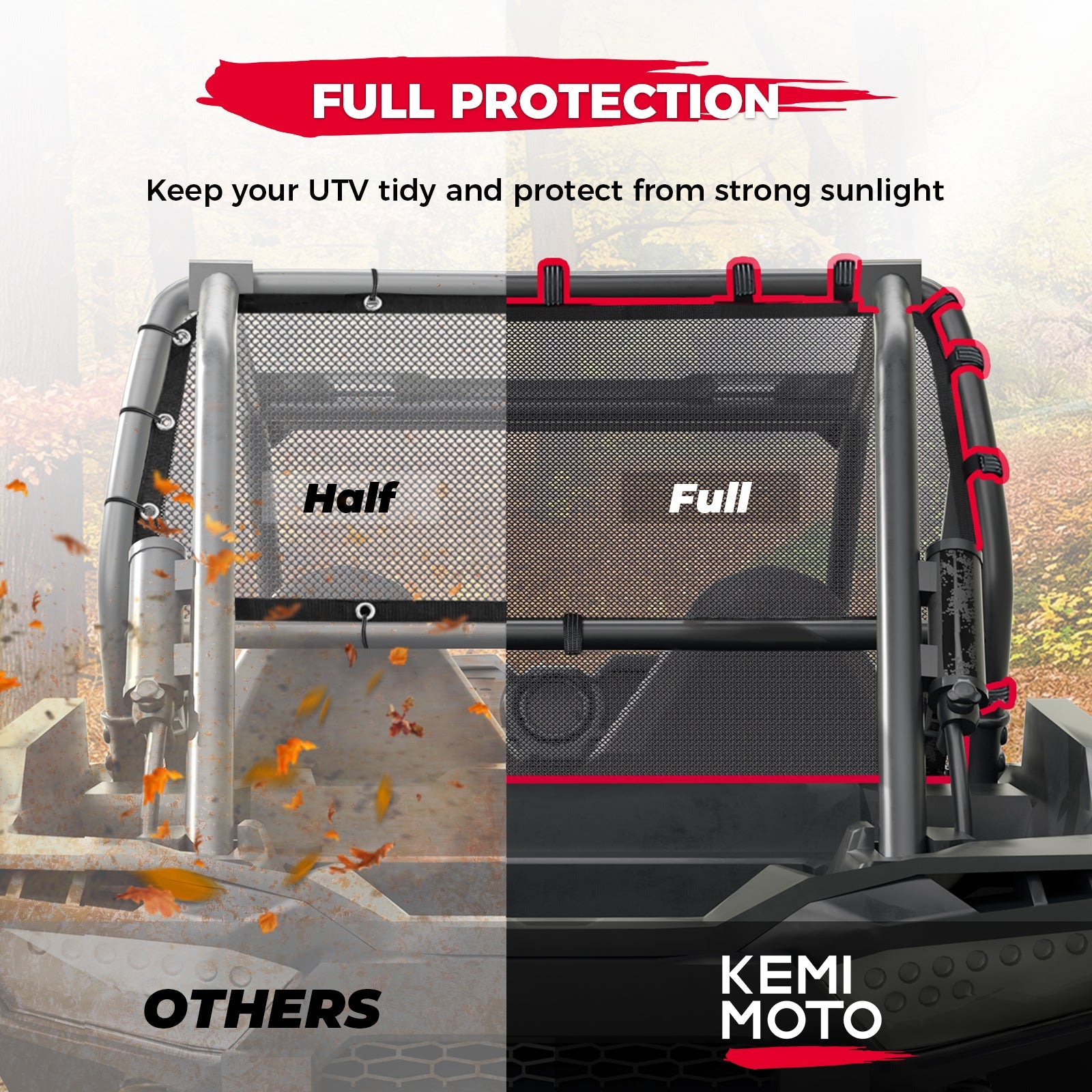 Photo of Soft Rear Window Net for Polaris RZR XP/ XP 4 1000 by Kemimoto - Premium for UTVs / Side by Sides