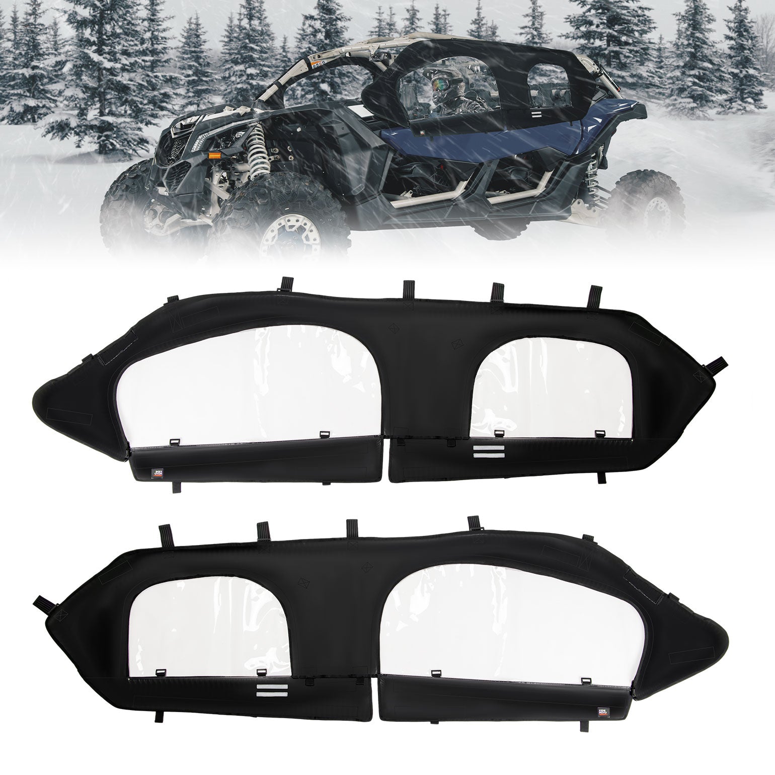 Photo of Soft Cab Enclosure Upper Doors for Can-Am Maverick X3 MAX by Kemimoto - Premium for UTVs / Side by Sides