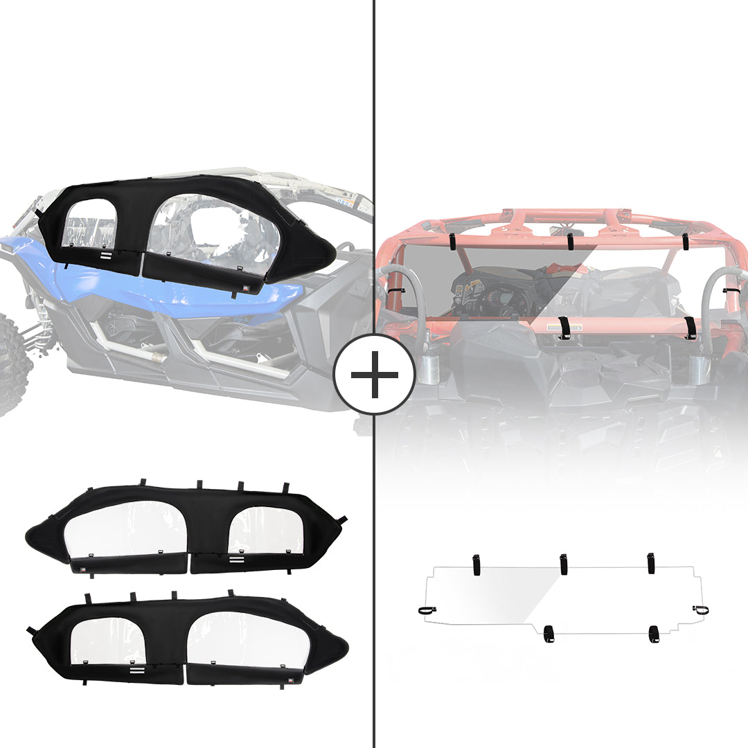 Photo of Soft Cab Enclosure and Rear Windshield for Can-Am Maverick X3 MAX by Kemimoto - Premium for UTVs / Side by Sides
