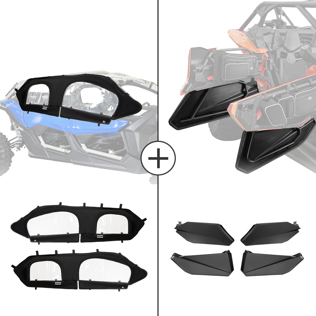 Photo of Soft Cab Enclosure and Lower Door Inserts for Can-Am Maverick X3 MAX by Kemimoto - Premium for UTVs / Side by Sides