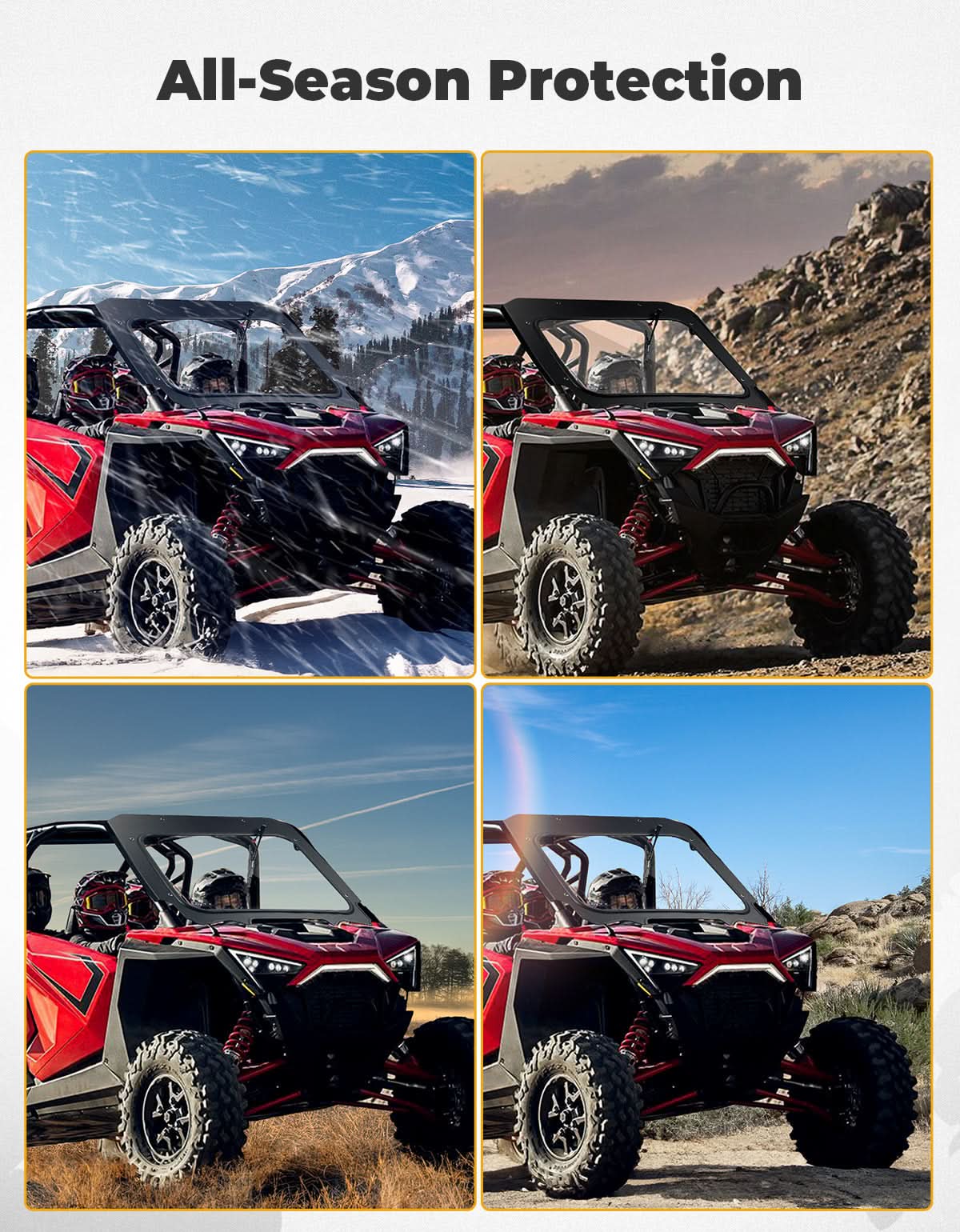 Photo of Kemimoto Glass Windshield with Manual Wipers for Polaris RZR PRO XP / RZR Turbo R 2020-2024 by Kemimoto - Premium for UTVs / Side by Sides