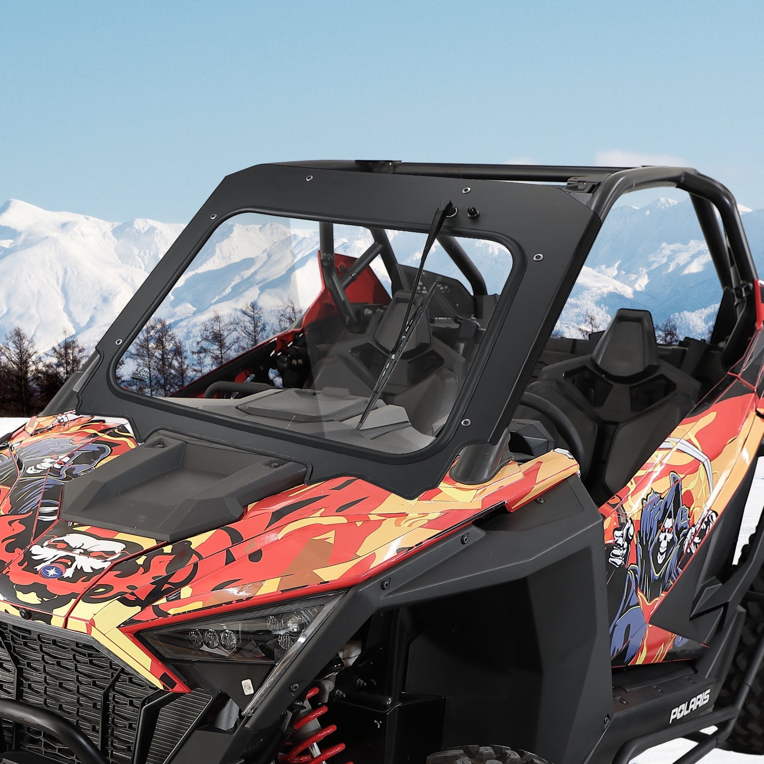 Photo of Kemimoto Glass Windshield with Electric Wipers for Polaris RZR PRO XP / RZR Turbo R 2020-2024 by Kemimoto - Premium for UTVs / Side by Sides