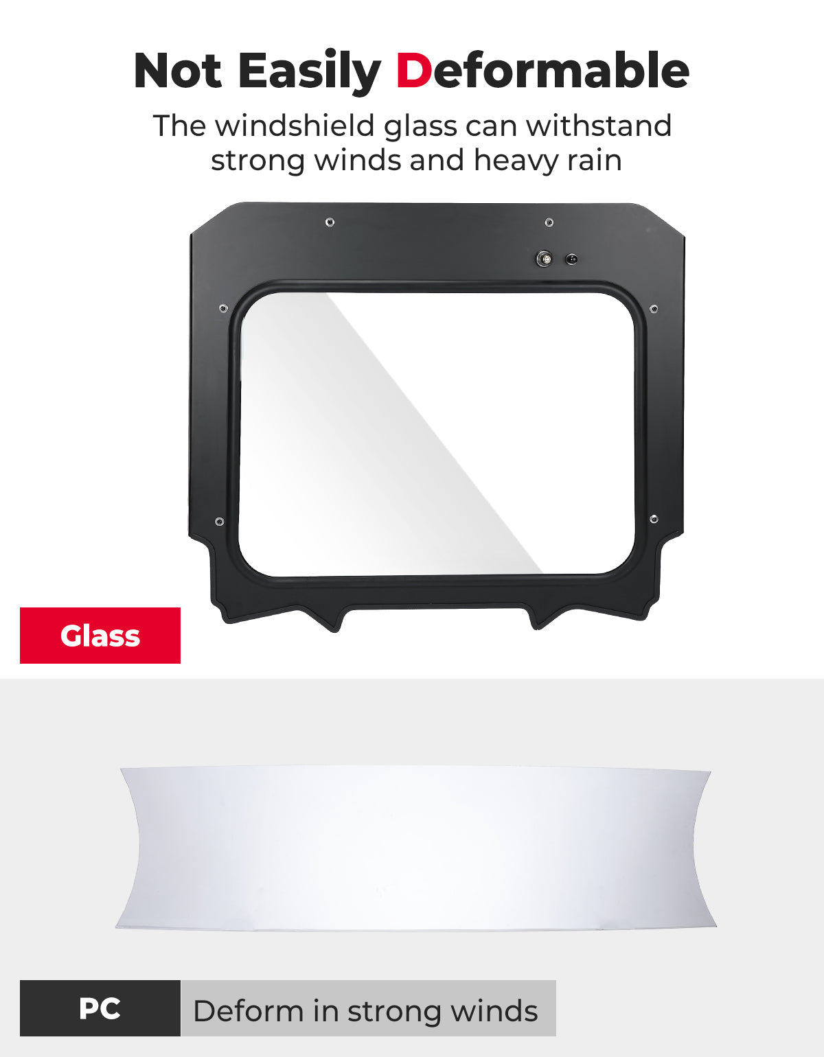 Photo of Kemimoto Glass Windshield with Electric Wipers for Polaris RZR PRO XP / RZR Turbo R 2020-2024 by Kemimoto - Premium for UTVs / Side by Sides