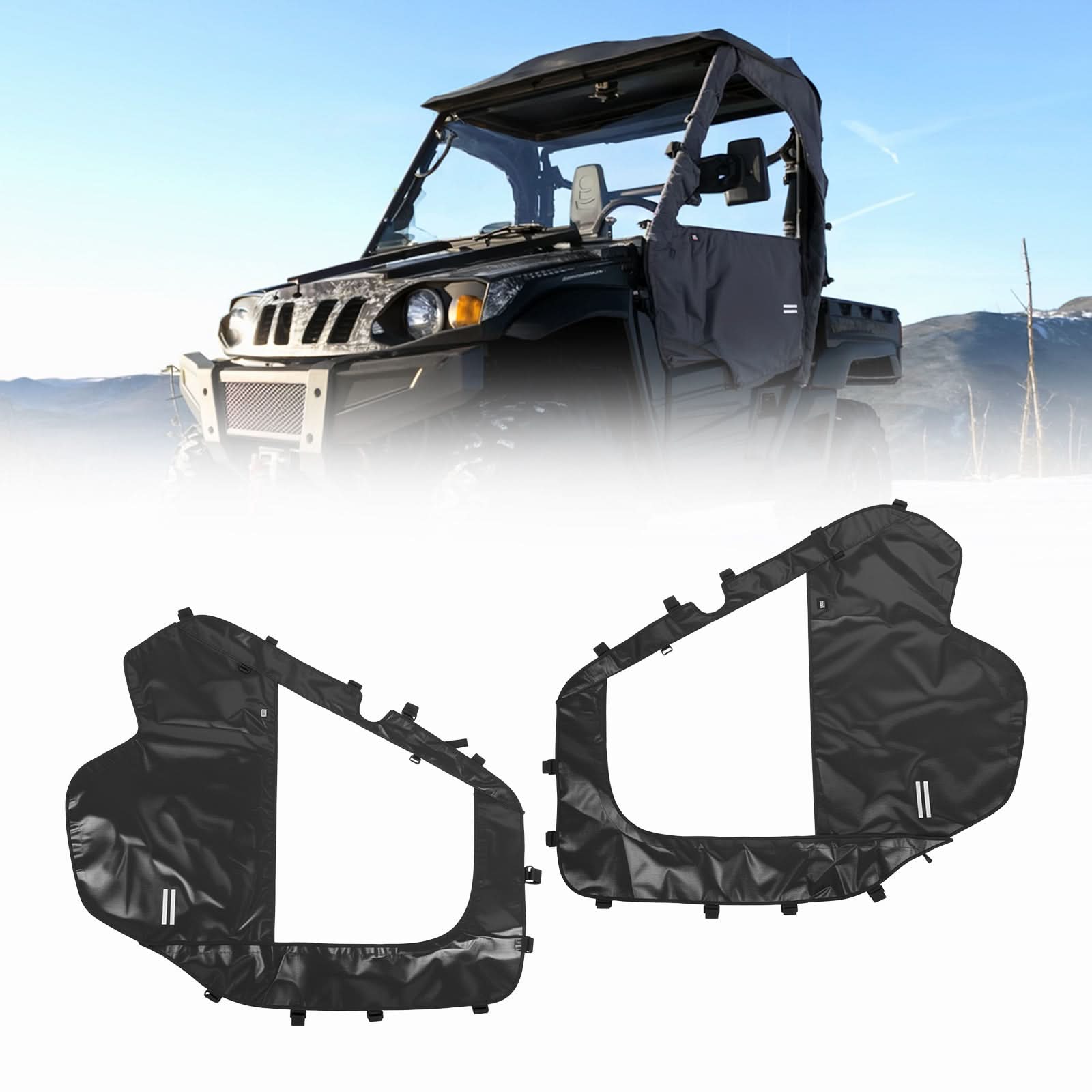 Photo of UTV Soft Doors for Hisun, Coleman, Axis, Massimo 500/700 – Waterproof Windproof Cab Enclosure by Kemimoto - Premium for UTVs / Side by Sides