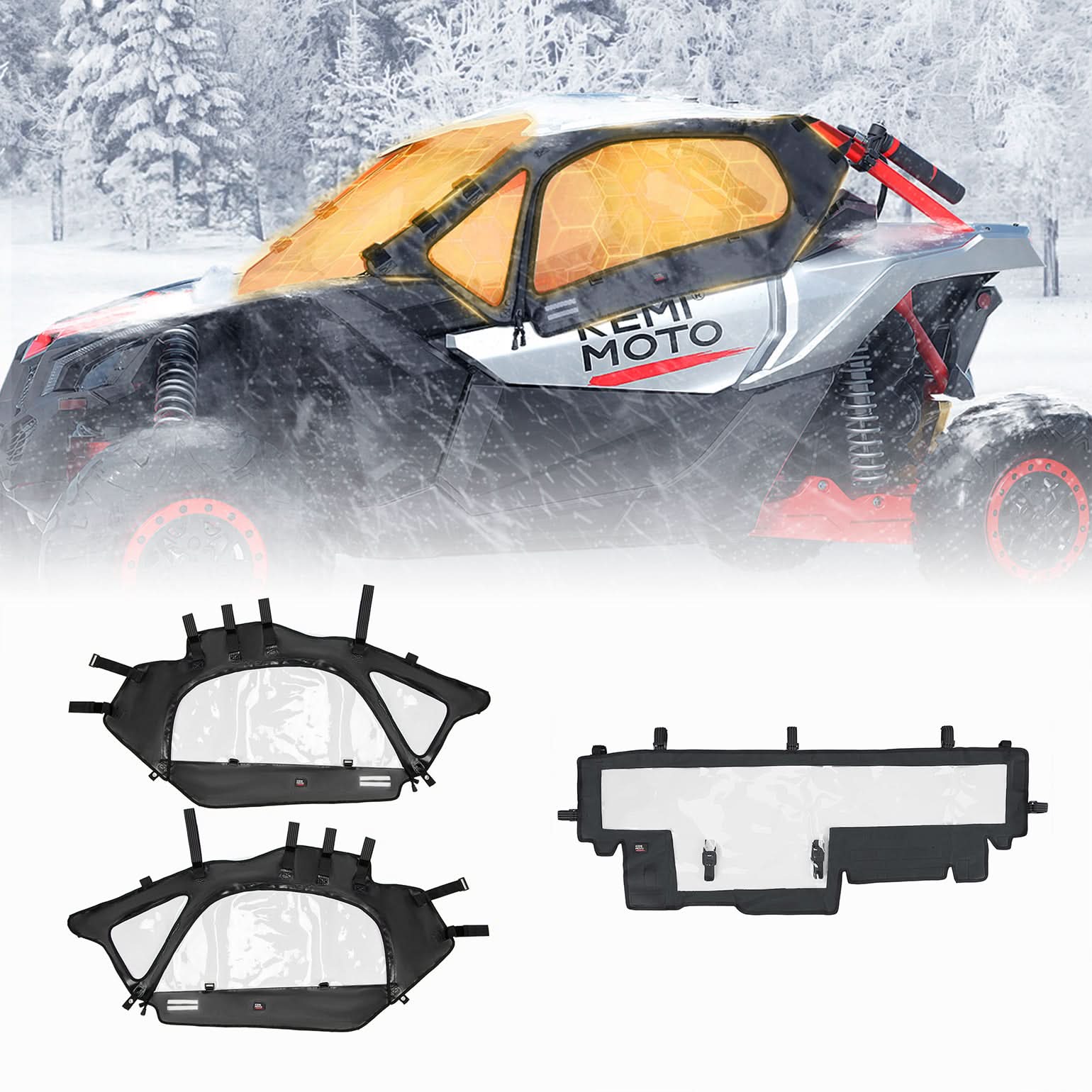 Photo of Soft Cab Enclosures & Soft Rear Windshield for Can-Am Maverick X3 by Kemimoto - Premium for UTVs / Side by Sides