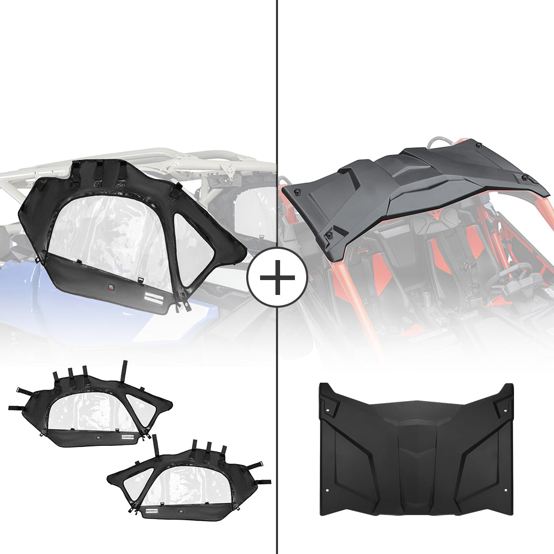 Photo of Soft Cab Enclosures and Hard Roof for Can-Am Maverick X3 by Kemimoto - Premium for UTVs / Side by Sides