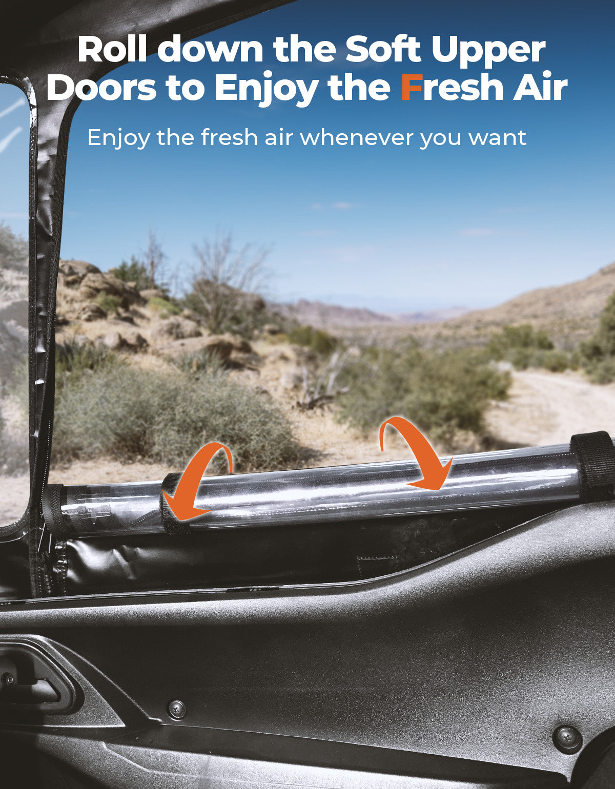 Photo of Soft Upper Doors for 2020+ Kawasaki Teryx 1000 (2024 Upgraded Version) by Kemimoto - Premium for UTVs / Side by Sides