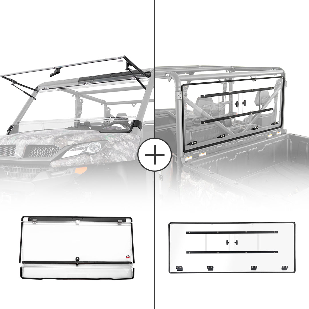 Photo of Kemimoto Flip & Rear Windshield for CFMOTO UFORCE 1000/1000XL by Kemimoto - Premium for UTVs / Side by Sides