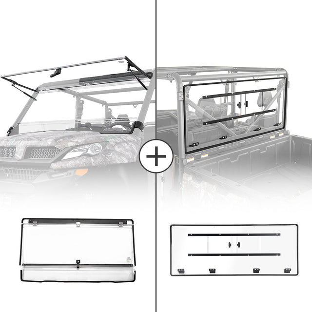 Photo of Kemimoto Flip & Rear Windshield for CFMOTO UFORCE 1000/1000XL by Kemimoto - Premium for UTVs / Side by Sides