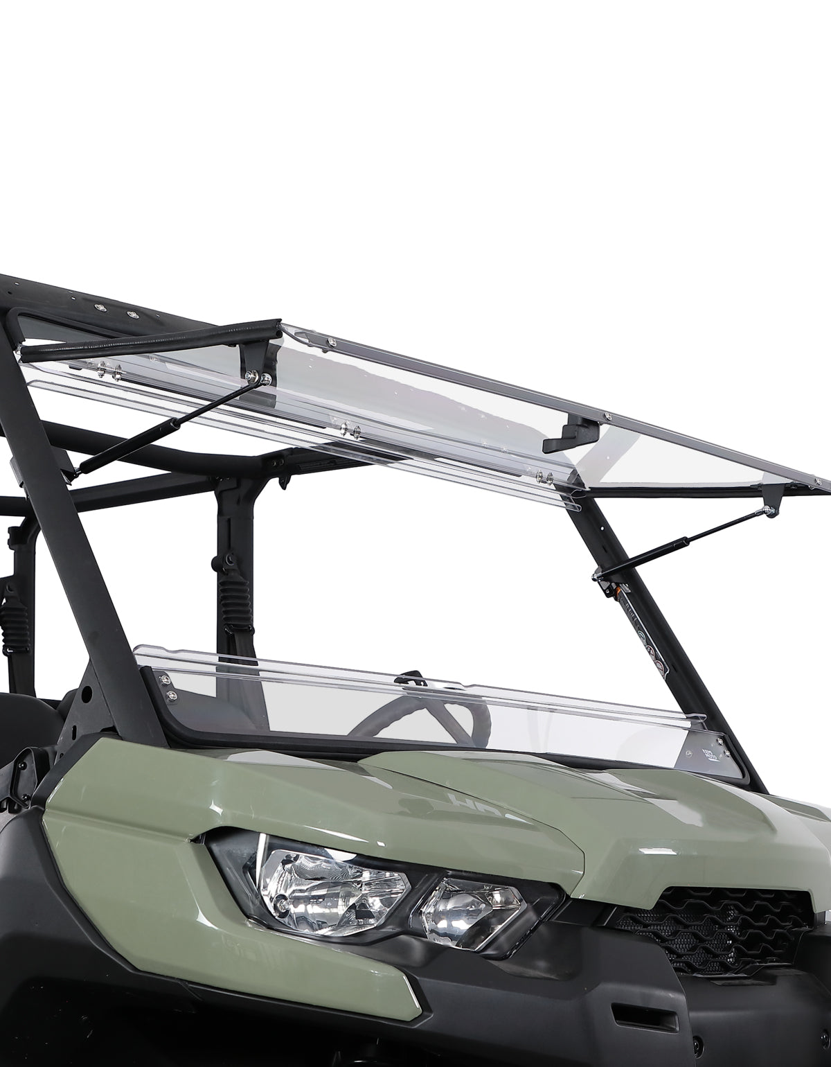 Photo of 2-in-1 Flip Windshield 1/5" Thick Polycarbonate for Can-Am Defender HD5/8/10 by Kemimoto - Premium for UTVs / Side by Sides