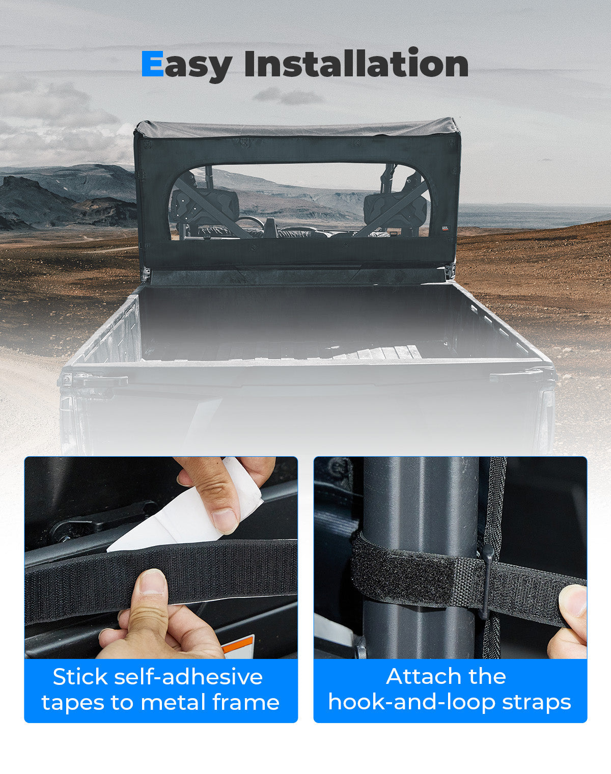 Photo of Soft Rear Window Net for Tracker 800SX | CREW 2020-2024 by Kemimoto - Premium for UTVs / Side by Sides