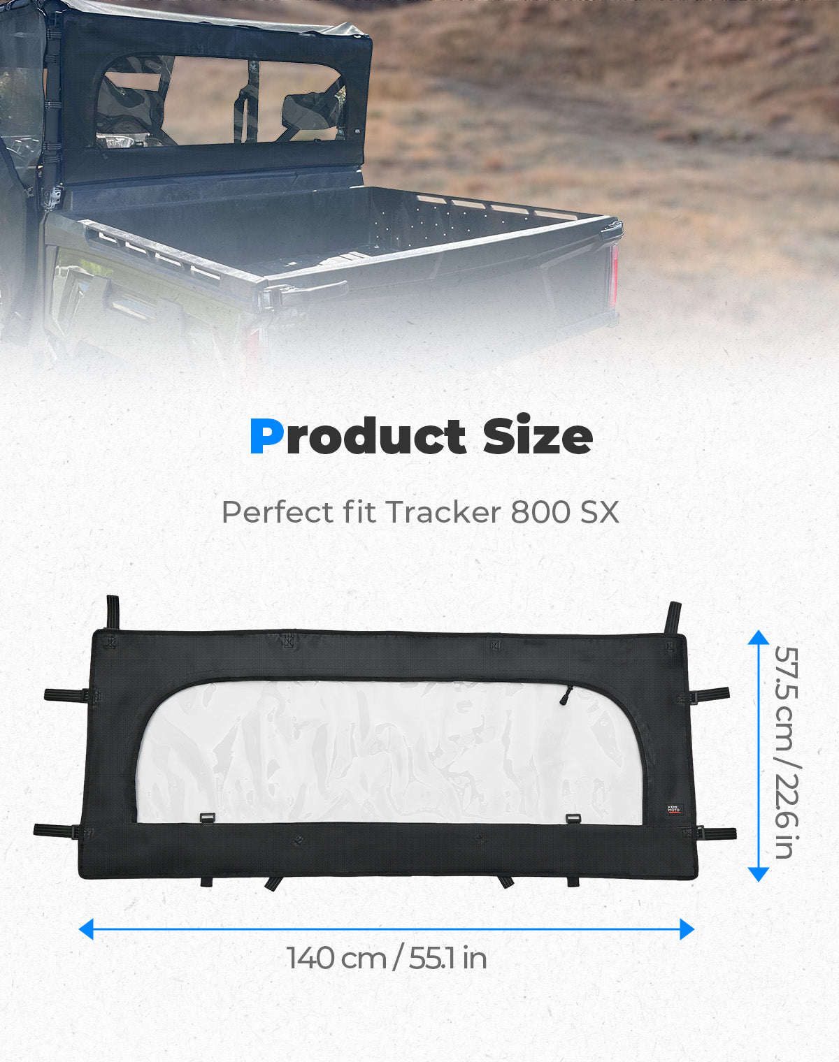 Photo of Soft Rear Window Net for Tracker 800SX | CREW 2020-2024 by Kemimoto - Premium for UTVs / Side by Sides
