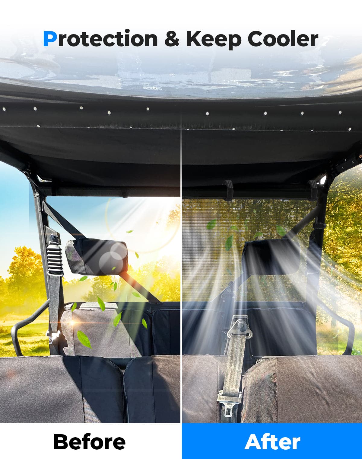 Photo of Rear Window Net for Tracker 800SX | CREW 2020-2024 by Kemimoto - Premium for UTVs / Side by Sides