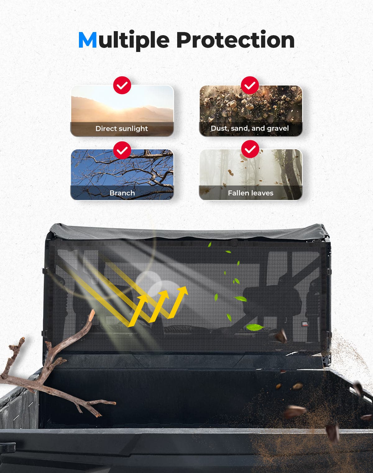 Photo of Rear Window Net for Tracker 800SX | CREW 2020-2024 by Kemimoto - Premium for UTVs / Side by Sides