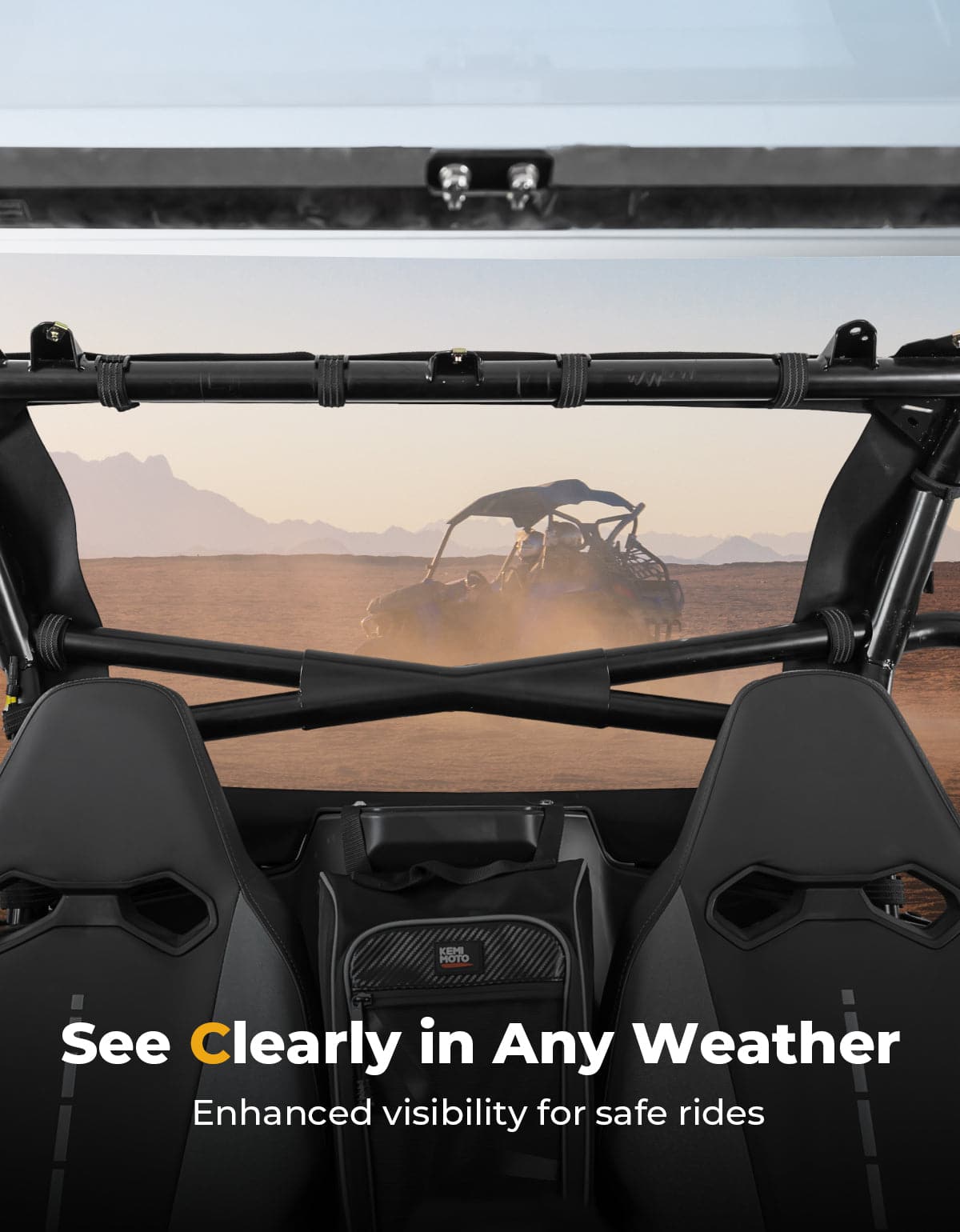 Photo of UTV Soft Rear Windshield for CFMOTO ZForce 950 by Kemimoto - Premium for UTVs / Side by Sides
