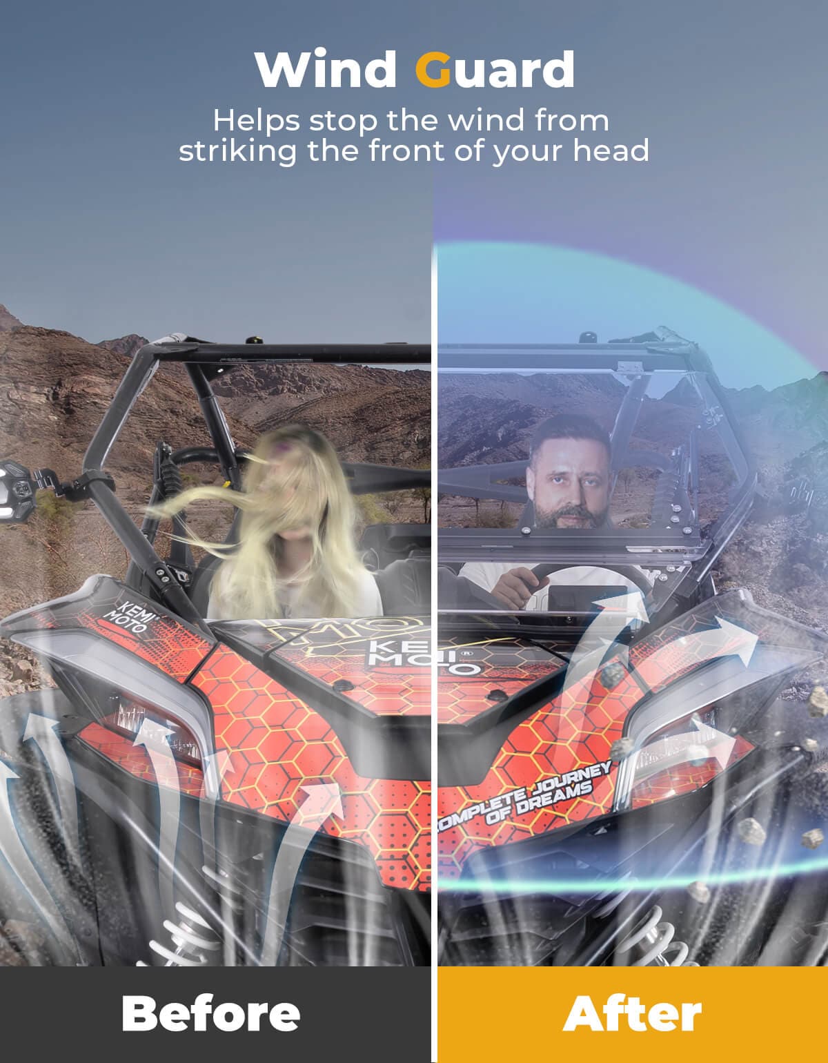Photo of Kemimoto Folding 2-in-1 Flip Windshield for CFMOTO ZForce 950 by Kemimoto - Premium for UTVs / Side by Sides