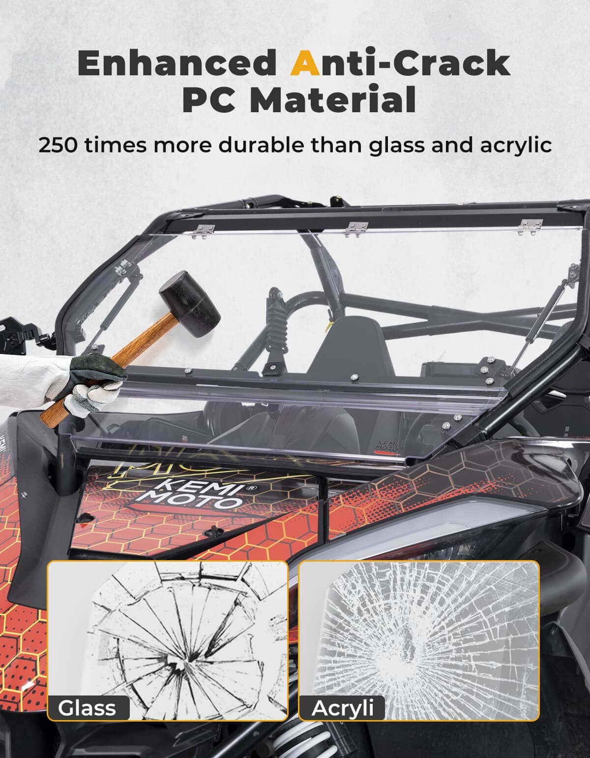 Photo of Kemimoto Folding 2-in-1 Flip Windshield for CFMOTO ZForce 950 by Kemimoto - Premium for UTVs / Side by Sides