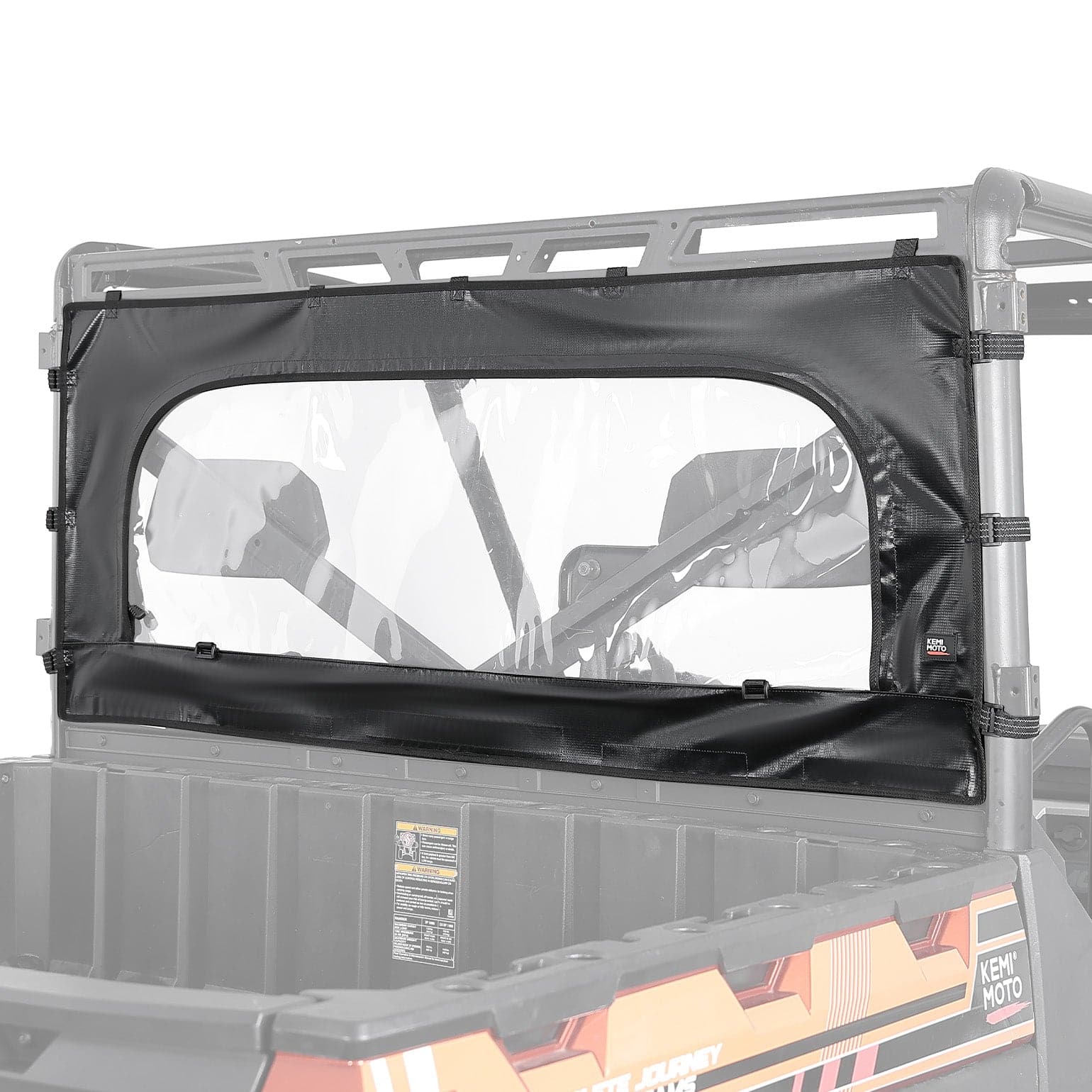 Photo of UTV Zippered Soft Rear Window for Polaris Ranger XP 1000 / Crew by Kemimoto - Premium for UTVs / Side by Sides