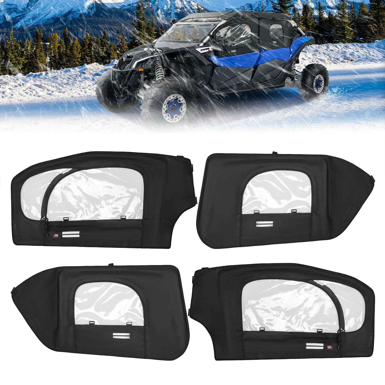 Photo of Soft Cab Enclosures with Metal Frame for Can-Am Maverick X3 MAX by Kemimoto - Premium for UTVs / Side by Sides