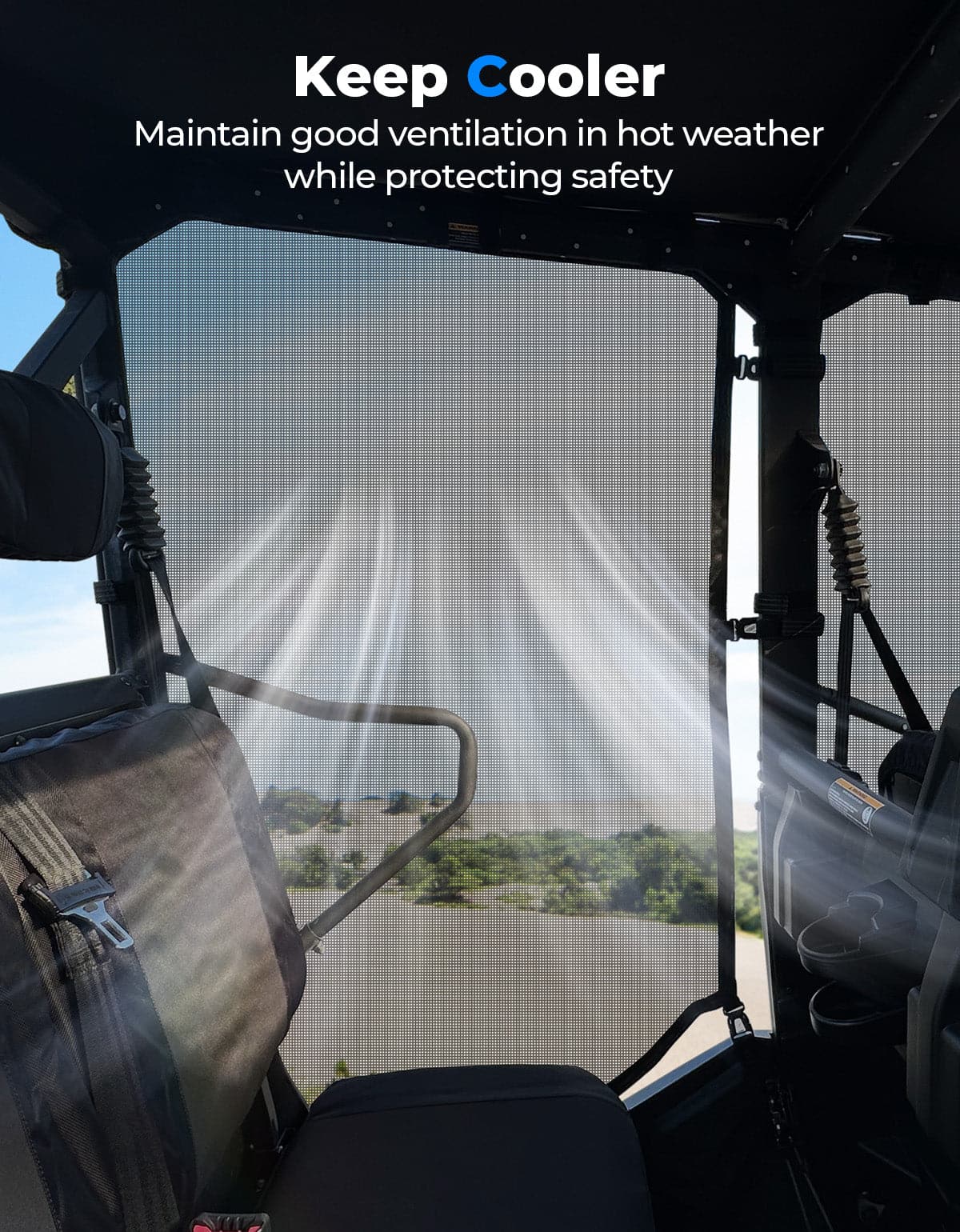 Photo of Side Window Net Doors for Tracker 800SX CREW by Kemimoto - Premium for UTVs / Side by Sides