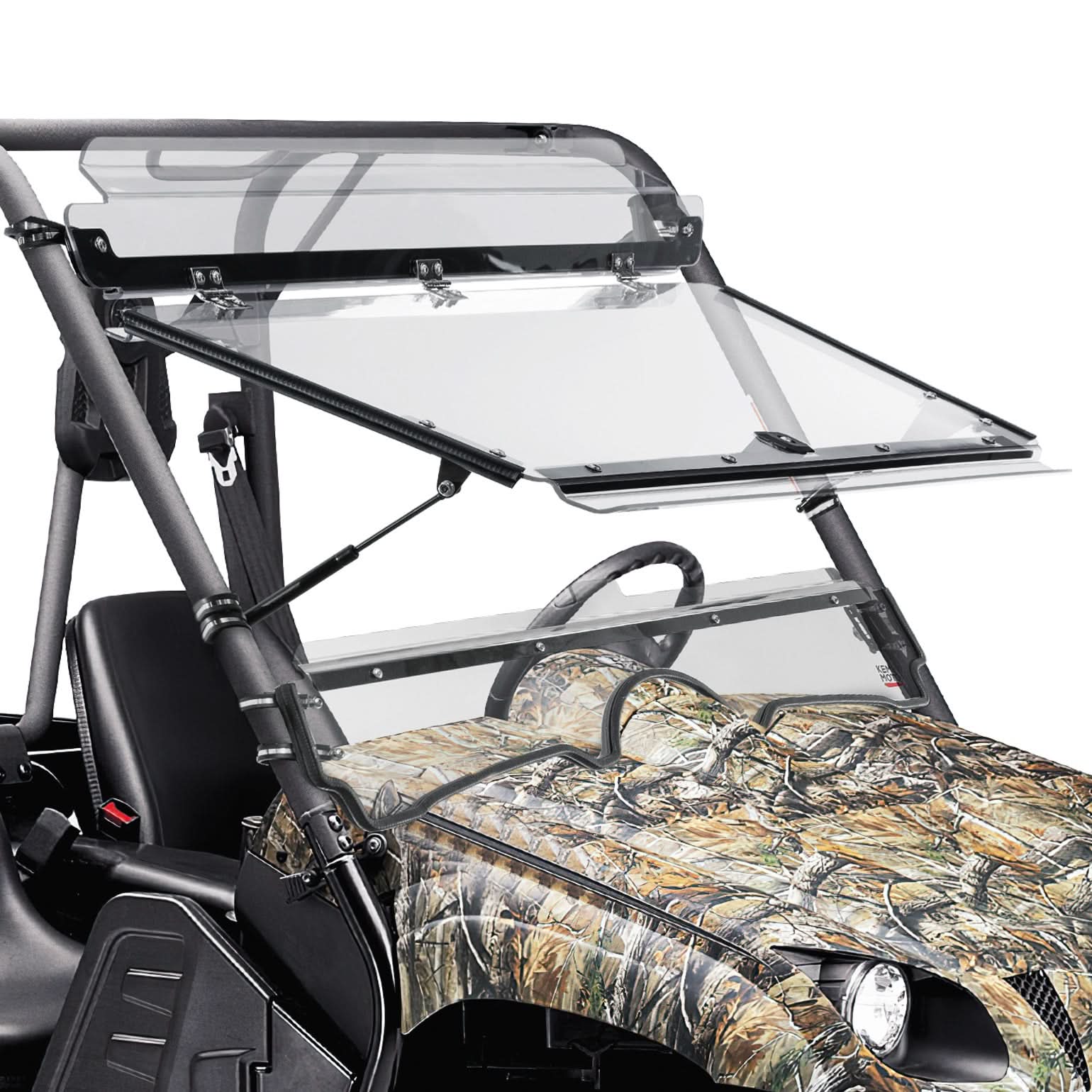 Photo of Kemimoto Front Flip Split Windshield for Yamaha Rhino 450 660 2004-2013 by Kemimoto - Premium for UTVs / Side by Sides