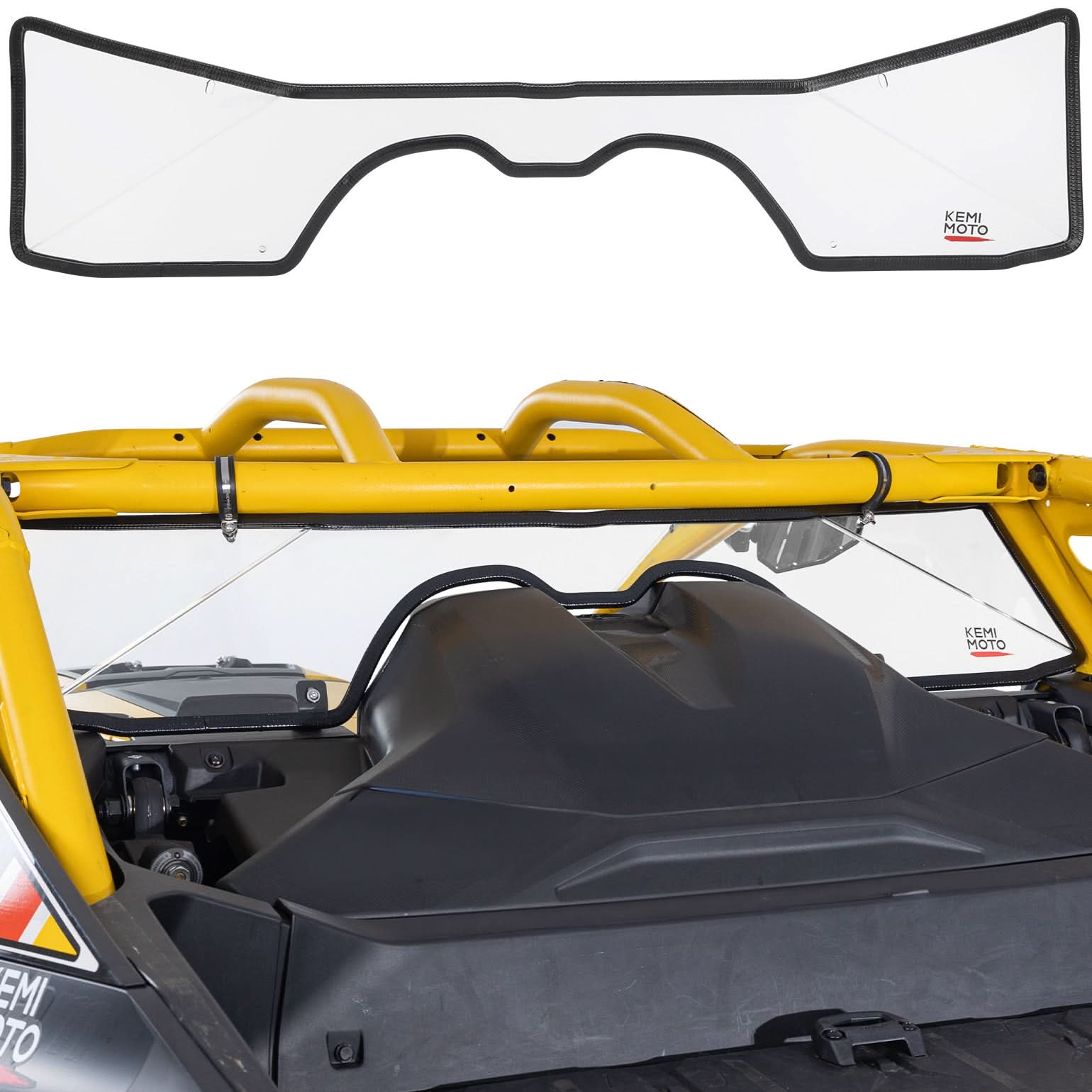Photo of Scratch Resistant Rear Windshield for Can-Am Maverick R 2024+ by Kemimoto - Premium for UTVs / Side by Sides