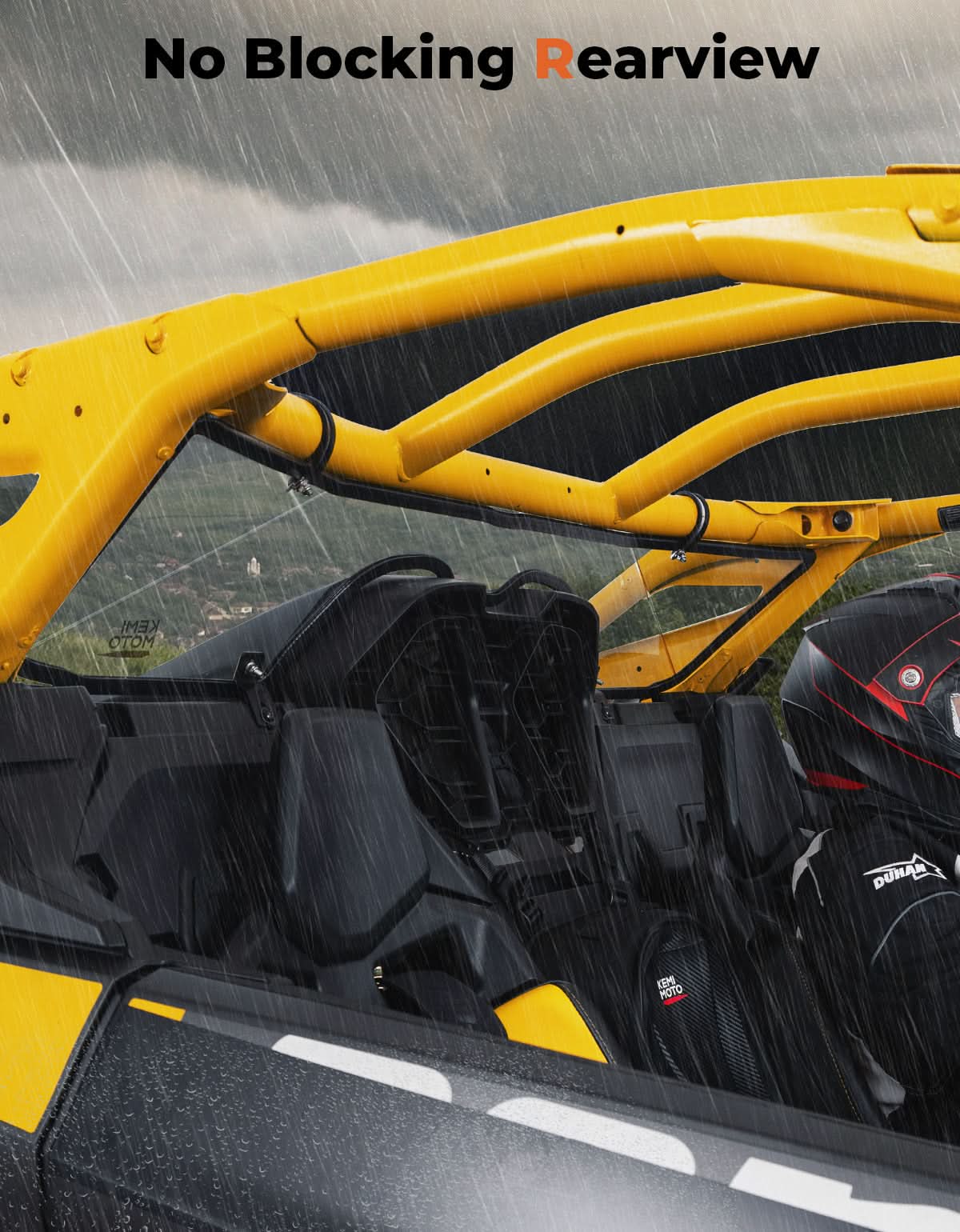 Photo of Scratch Resistant Rear Windshield for Can-Am Maverick R 2024+ by Kemimoto - Premium for UTVs / Side by Sides