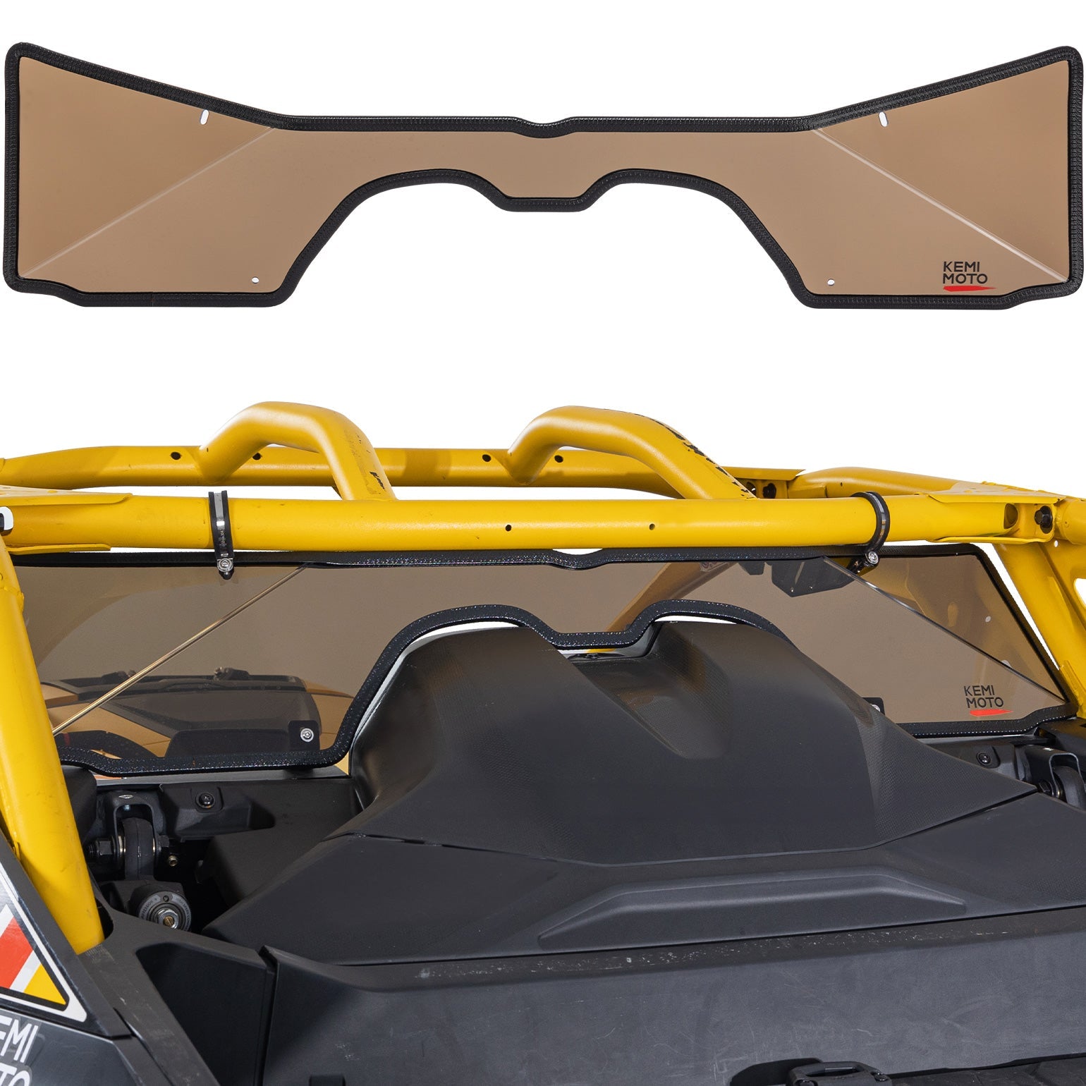Photo of Scratch Resistant Tinted Rear Windshield for Can-Am Maverick R 2024+ by Kemimoto - Premium for UTVs / Side by Sides
