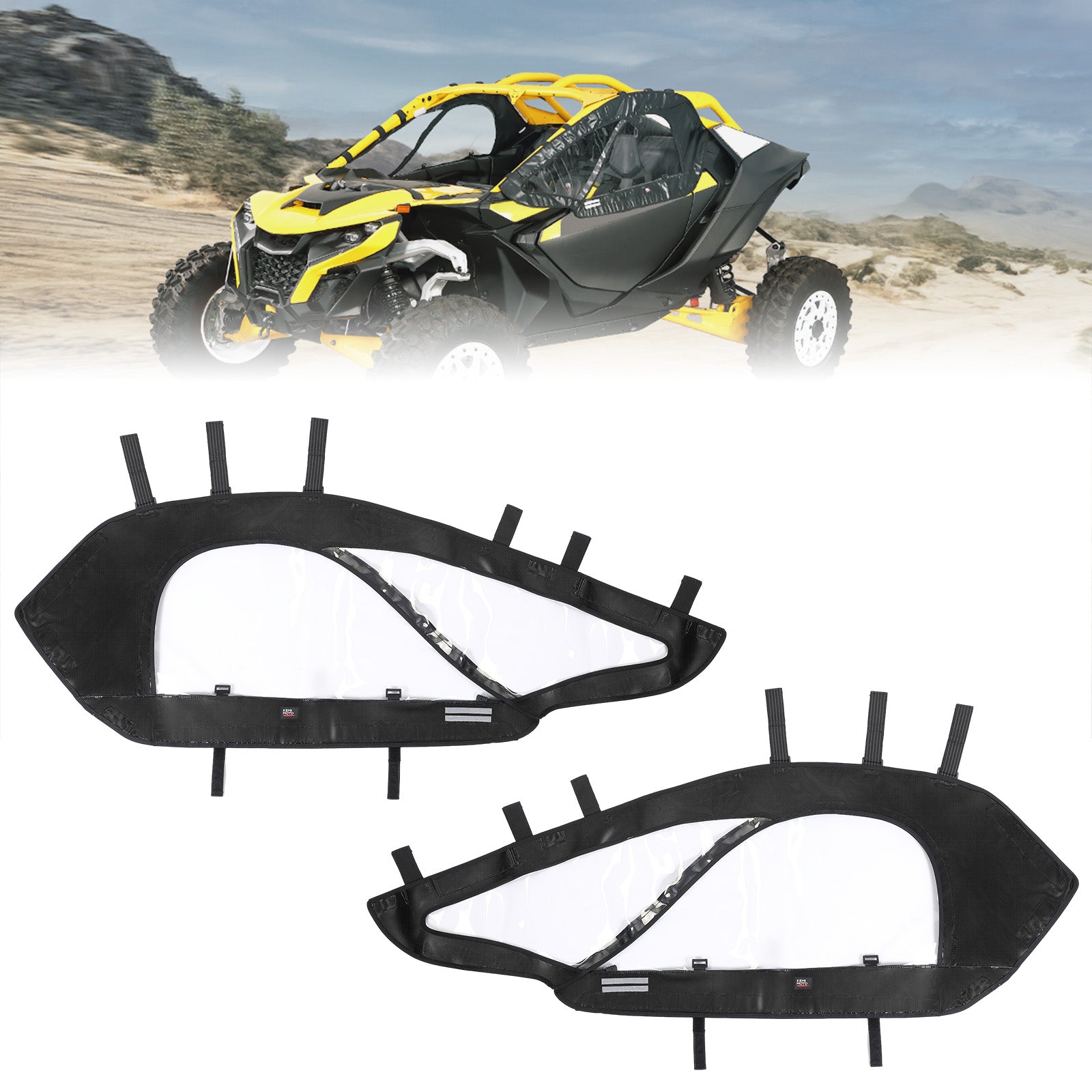 Photo of Soft Upper Doors for Can-Am Maverick R 2024+ by Kemimoto - Premium for UTVs / Side by Sides