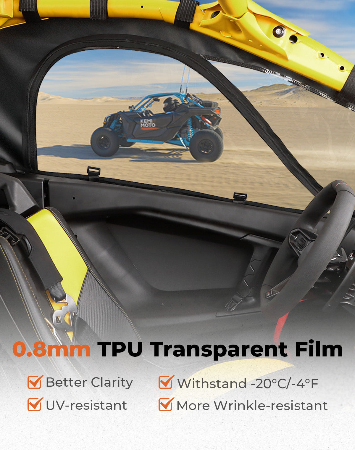 Photo of Soft Upper Doors for Can-Am Maverick R 2024+ by Kemimoto - Premium for UTVs / Side by Sides