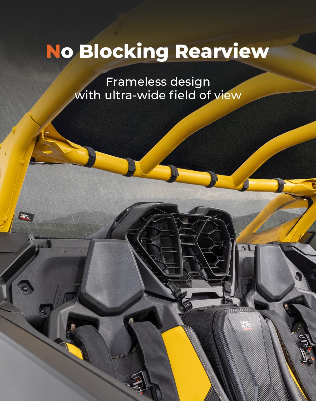 Photo of Soft Rear Windshield for Can-Am Maverick R 2024+ by Kemimoto - Premium for UTVs / Side by Sides
