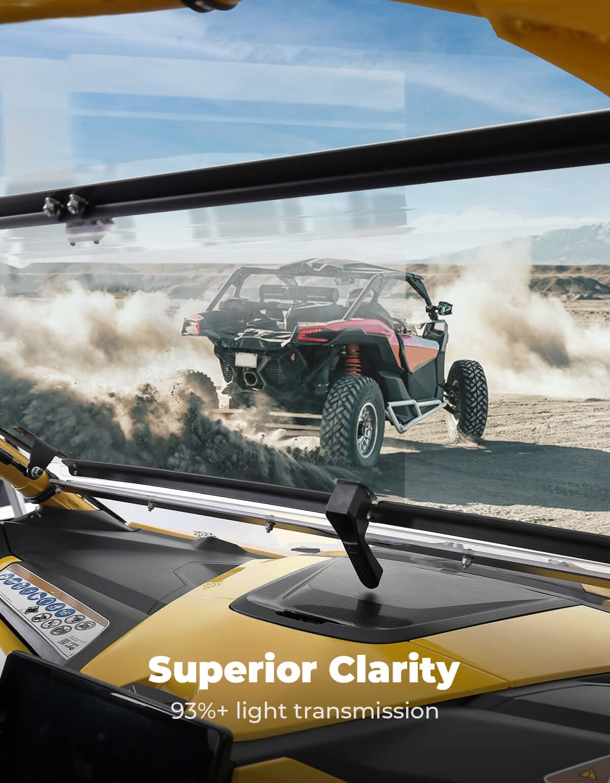 Photo of Kemimoto Flip Windshield Scratch Resistant for Can-Am Maverick R 2024+ by Kemimoto - Premium for UTVs / Side by Sides