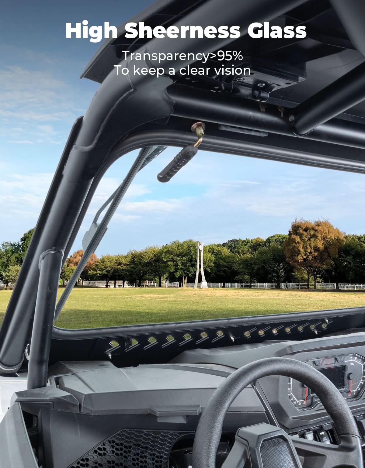 Photo of Kemimoto Glass Windshield with 2 Manual Wipers for 2024-2025 Polaris RZR XP 1000 / 4 by Kemimoto - Premium for UTVs / Side by Sides