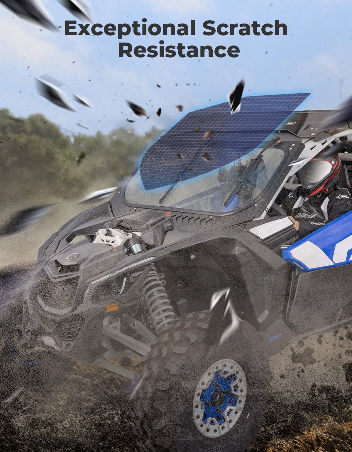 Photo of Kemimoto Glass Windshield with Sliding Vents for Can-Am Maverick X3 / X3 MAX by Kemimoto - Premium for UTVs / Side by Sides
